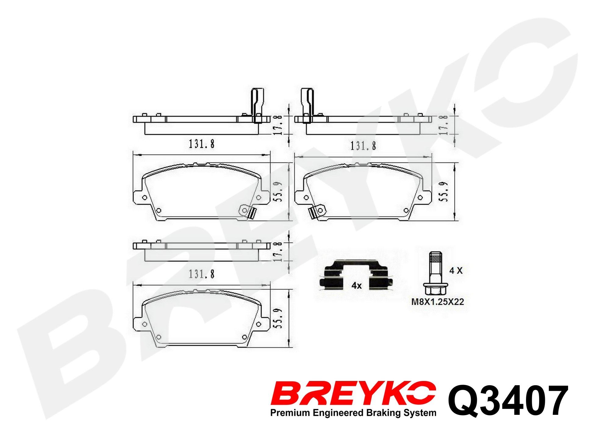 DAVID VASCO Q3407 BREYKO PREMIUM Brake Pad Set, disc brake