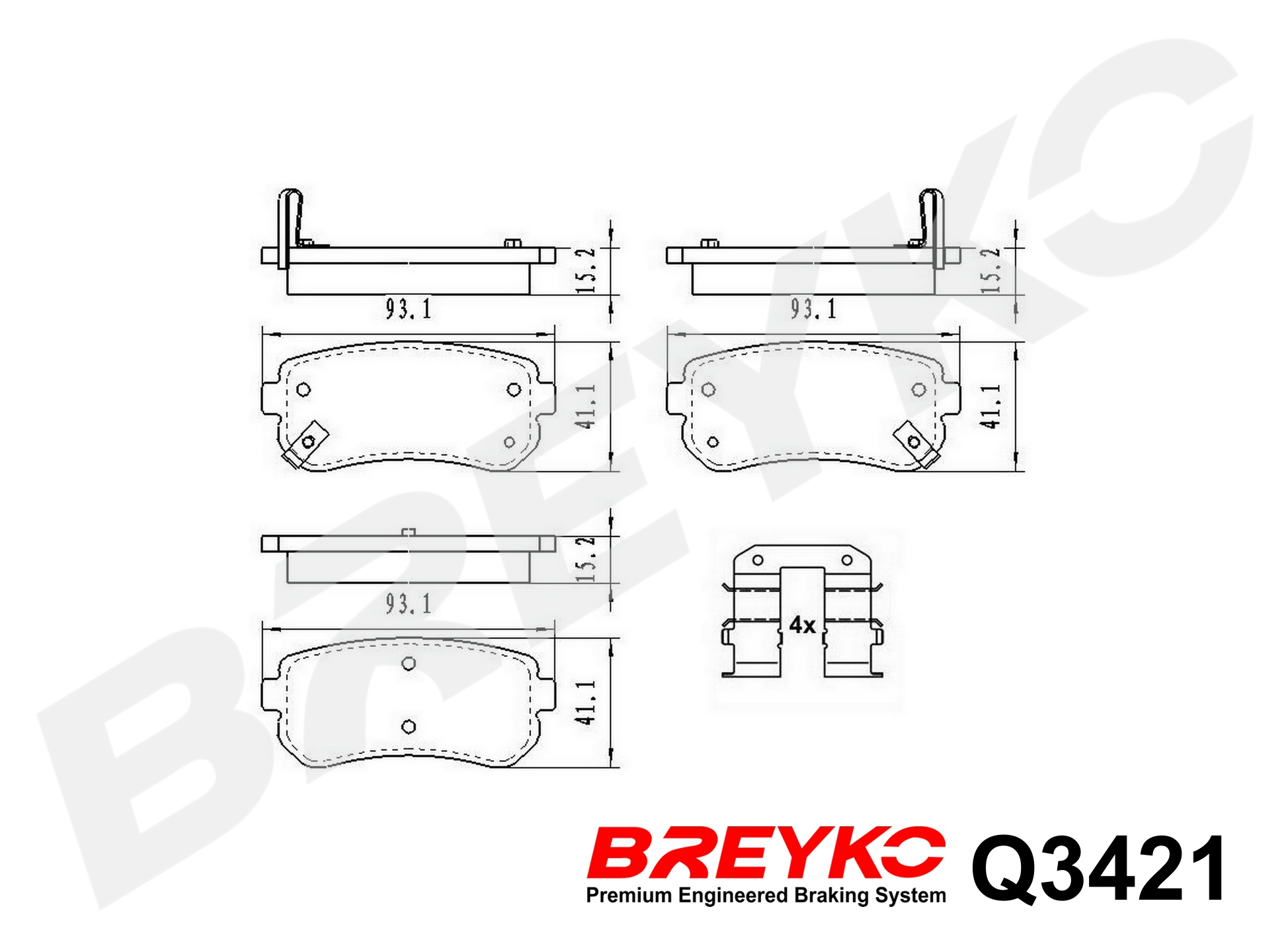 DAVID VASCO Q3421 BREYKO PREMIUM Brake Pad Set, disc brake