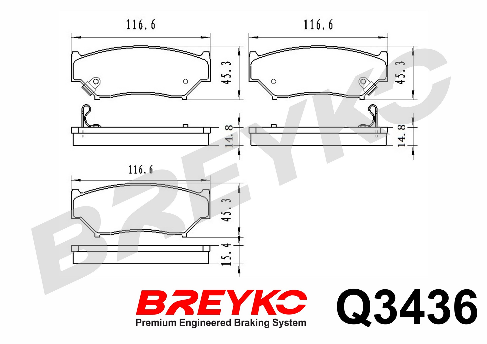 DAVID VASCO Q3436 BREYKO PREMIUM Brake Pad Set, disc brake
