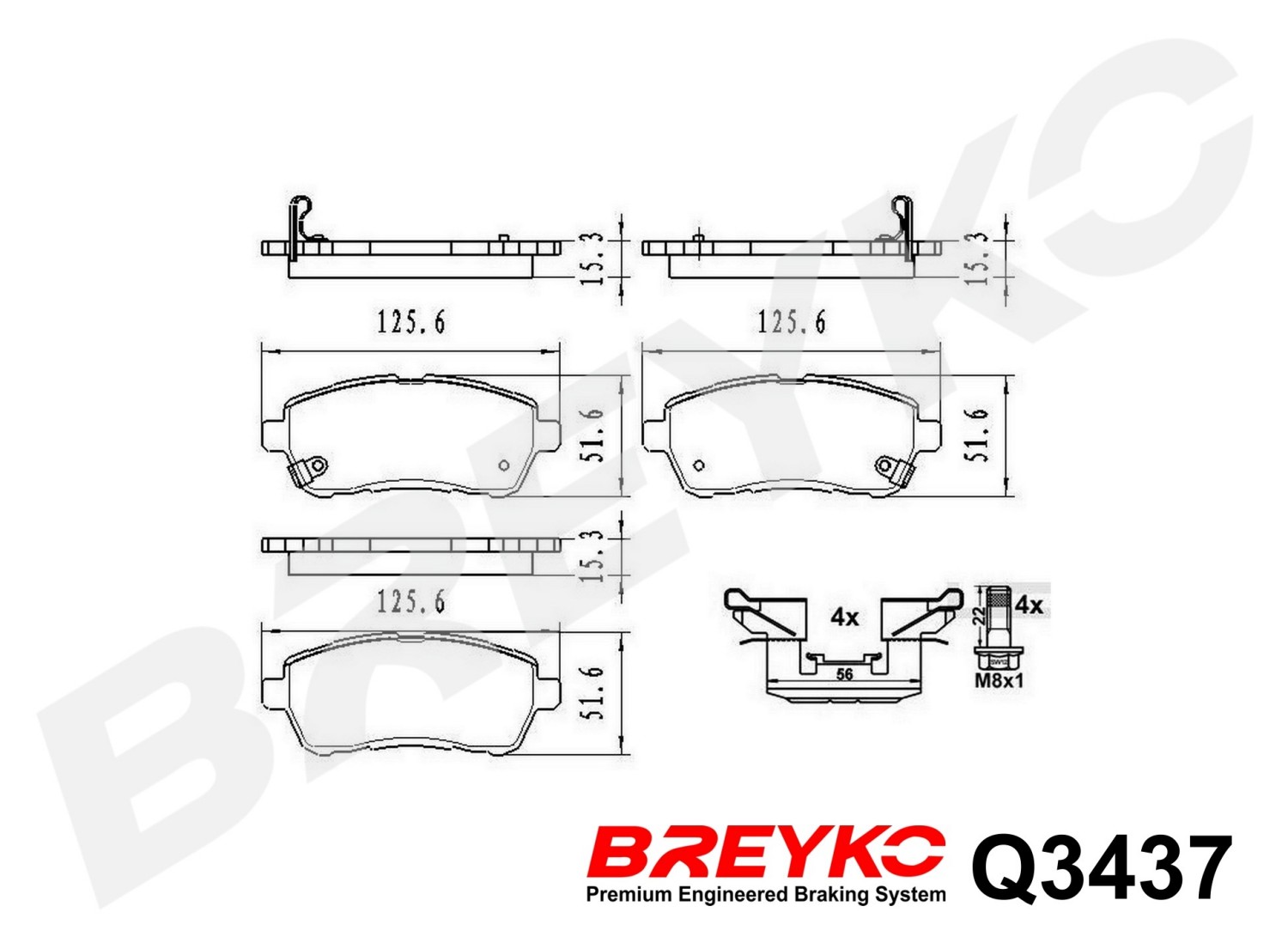 DAVID VASCO Q3437 BREYKO PREMIUM Brake Pad Set, disc brake