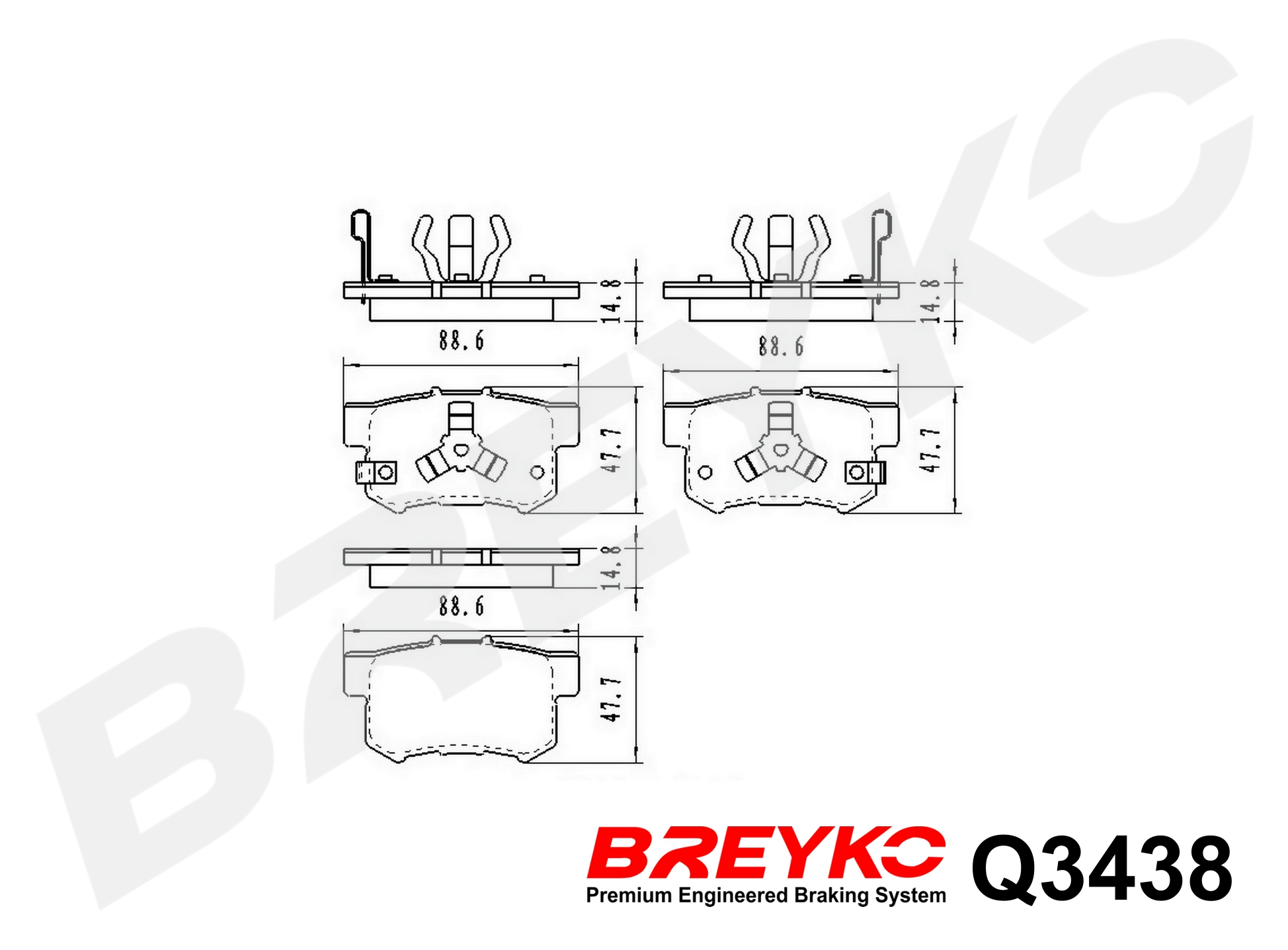 DAVID VASCO Q3438 BREYKO PREMIUM Brake Pad Set, disc brake