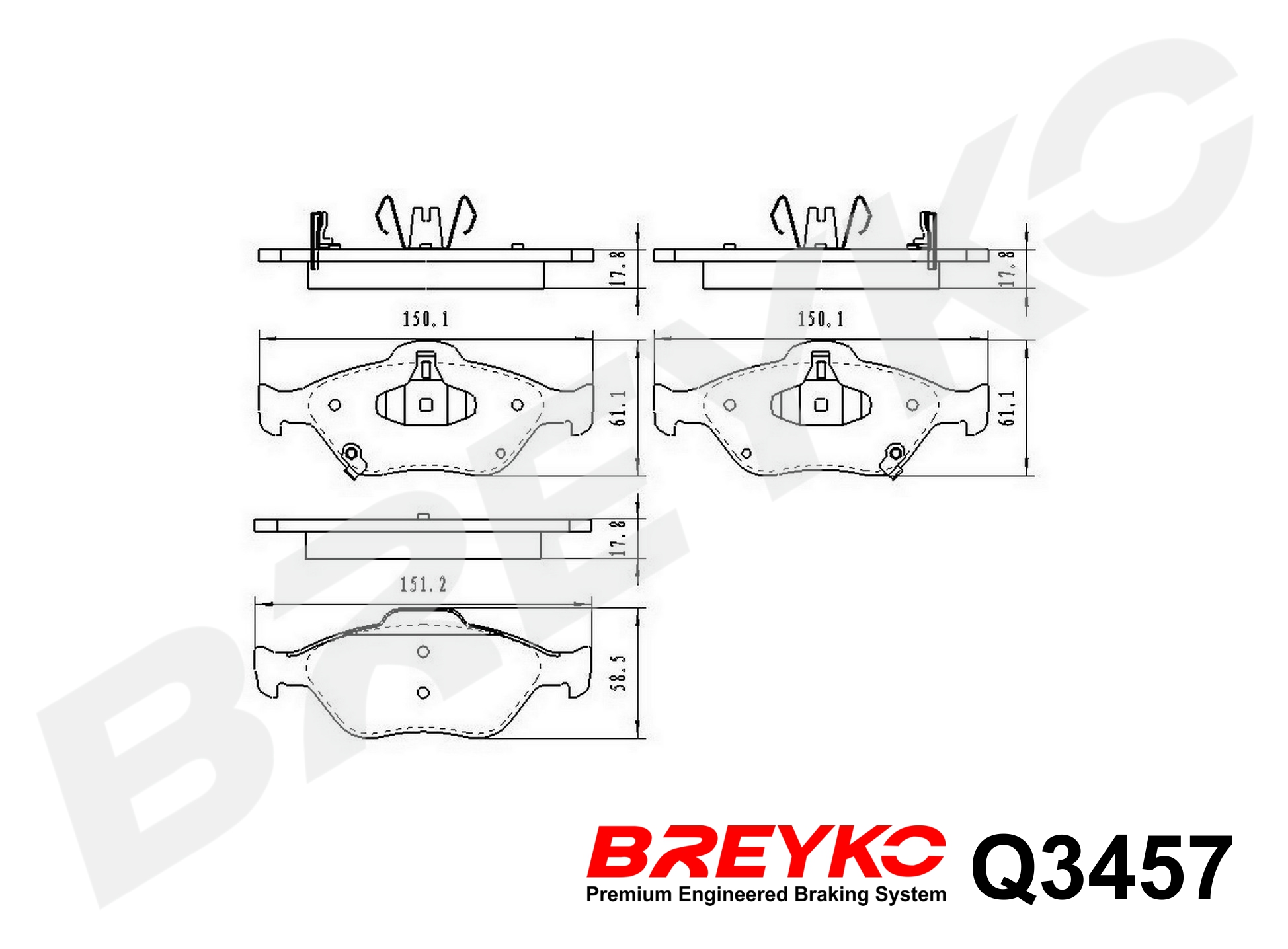 DAVID VASCO Q3457 BREYKO PREMIUM Brake Pad Set, disc brake
