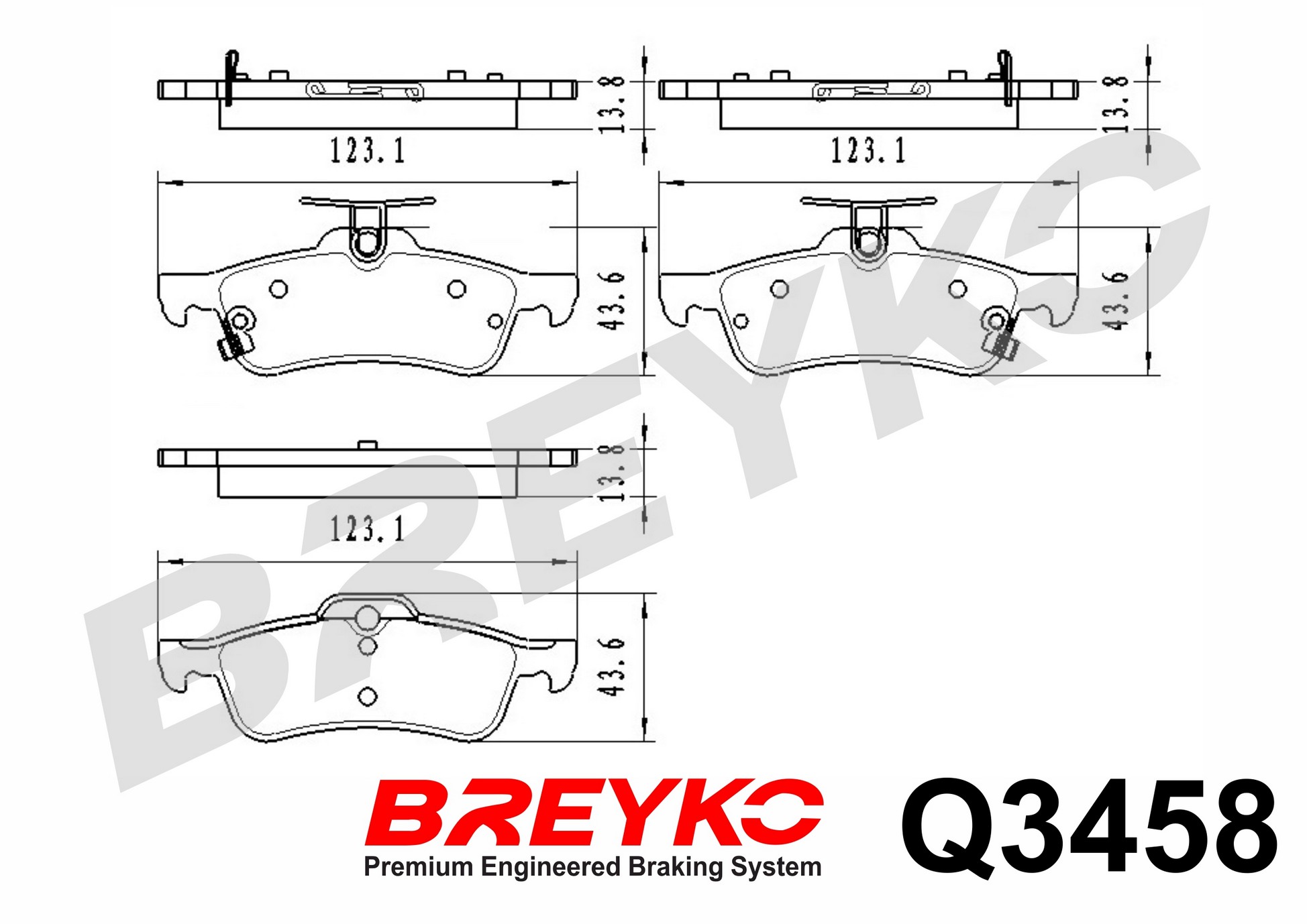 DAVID VASCO Q3458 BREYKO PREMIUM Brake Pad Set, disc brake