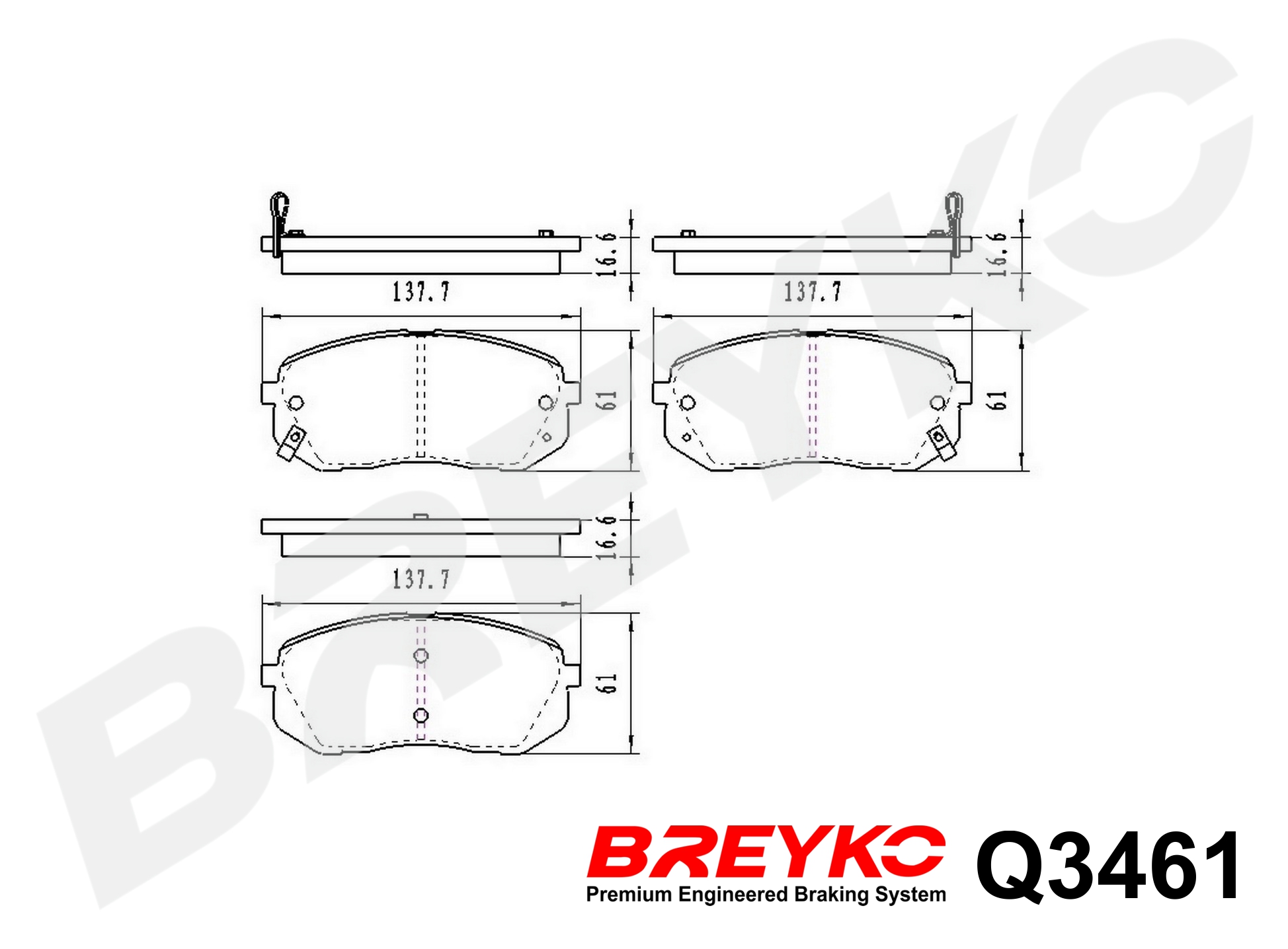 DAVID VASCO Q3461 BREYKO PREMIUM Brake Pad Set, disc brake