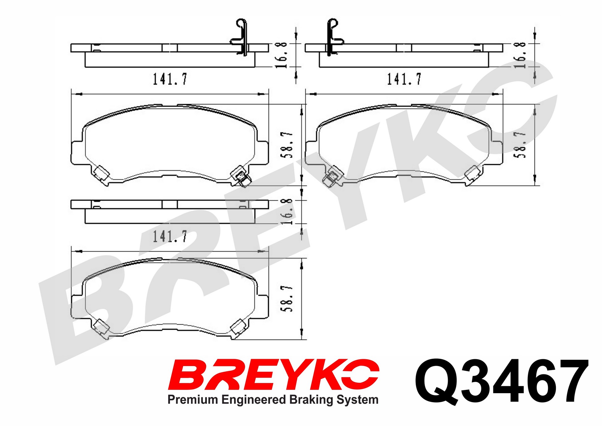 DAVID VASCO Q3467 BREYKO PREMIUM Brake Pad Set, disc brake