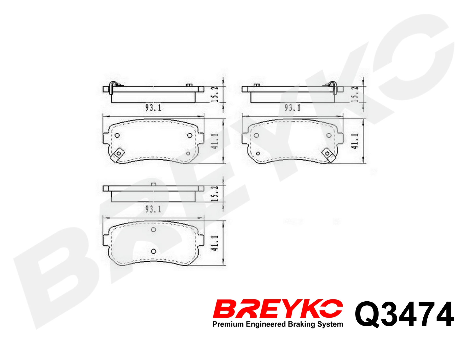 DAVID VASCO Q3474 BREYKO PREMIUM Brake Pad Set, disc brake