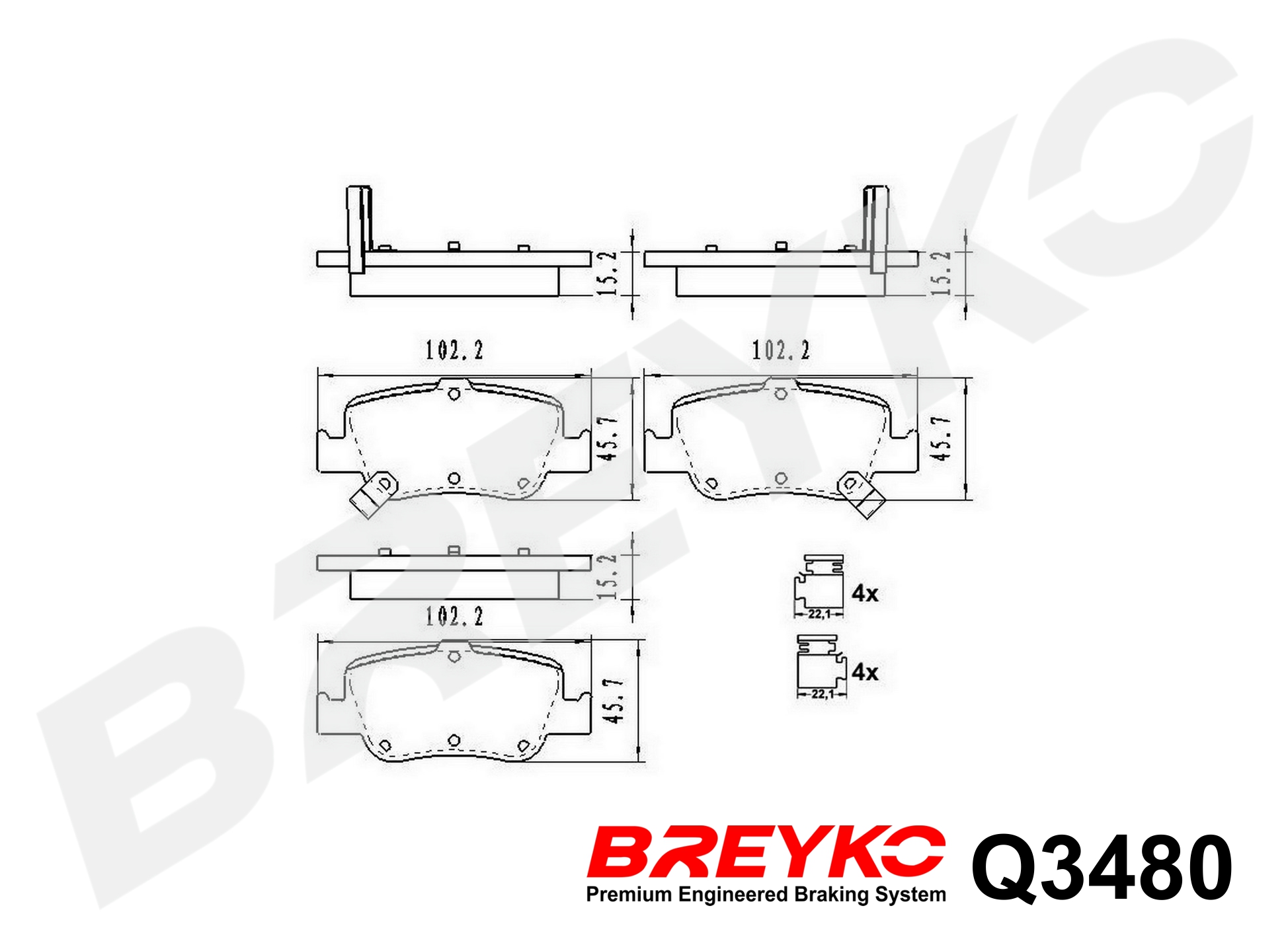 DAVID VASCO Q3480 BREYKO PREMIUM Brake Pad Set, disc brake