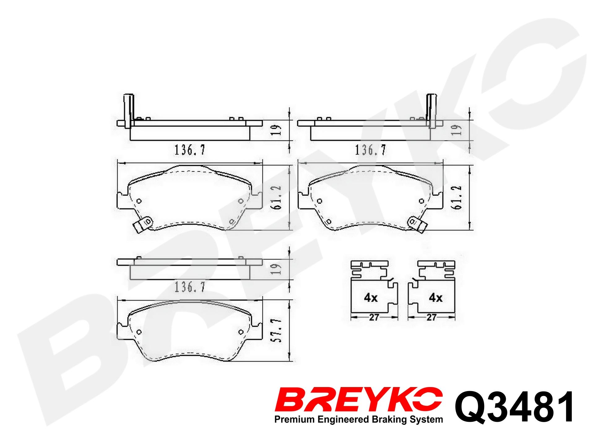 DAVID VASCO Q3481 BREYKO PREMIUM Brake Pad Set, disc brake