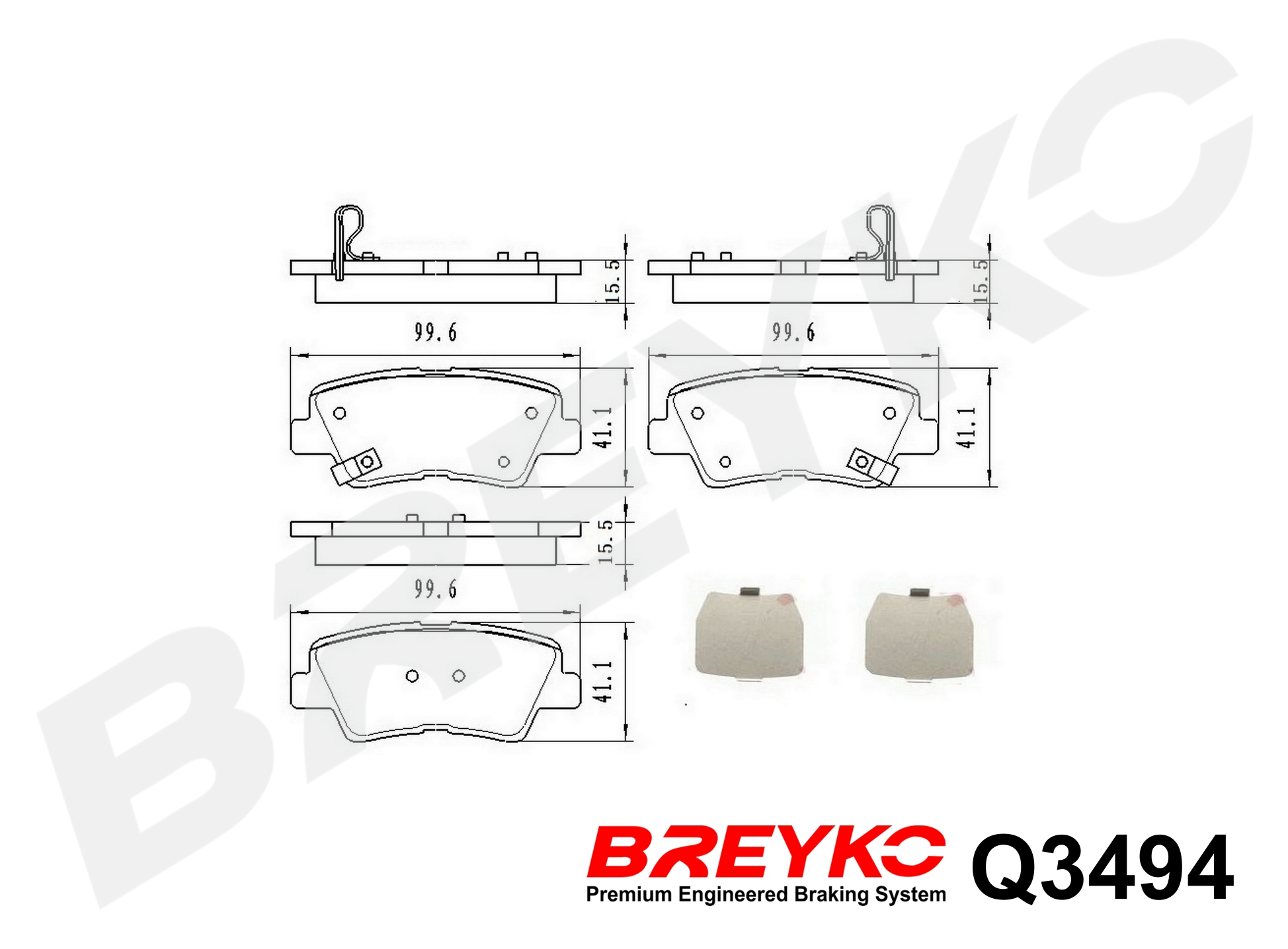 DAVID VASCO Q3494 BREYKO PREMIUM Brake Pad Set, disc brake
