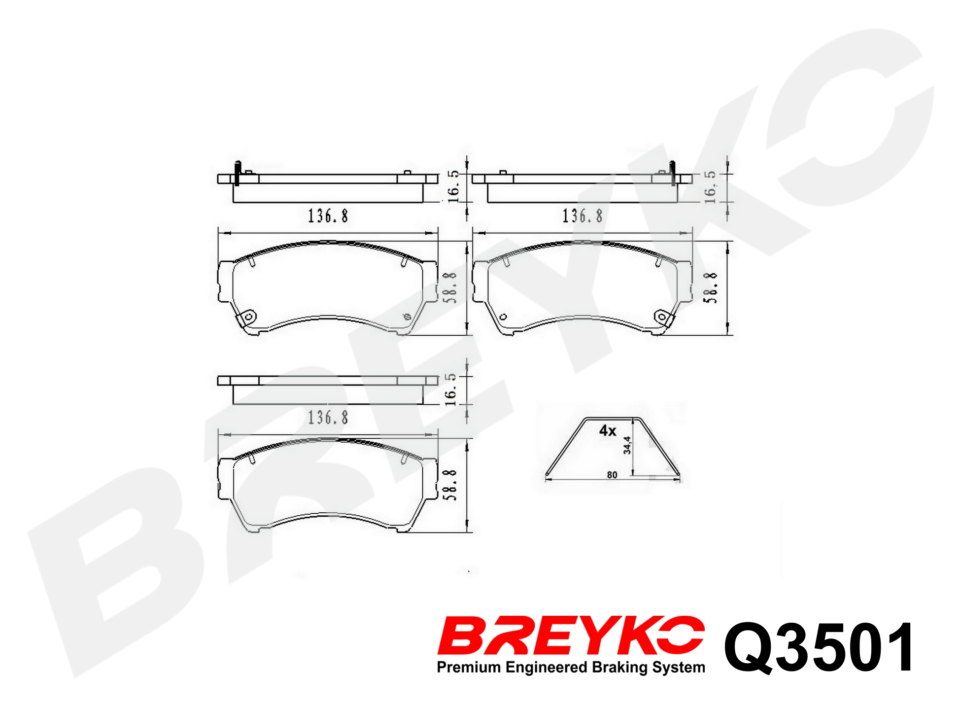 DAVID VASCO Q3501 BREYKO PREMIUM Brake Pad Set, disc brake