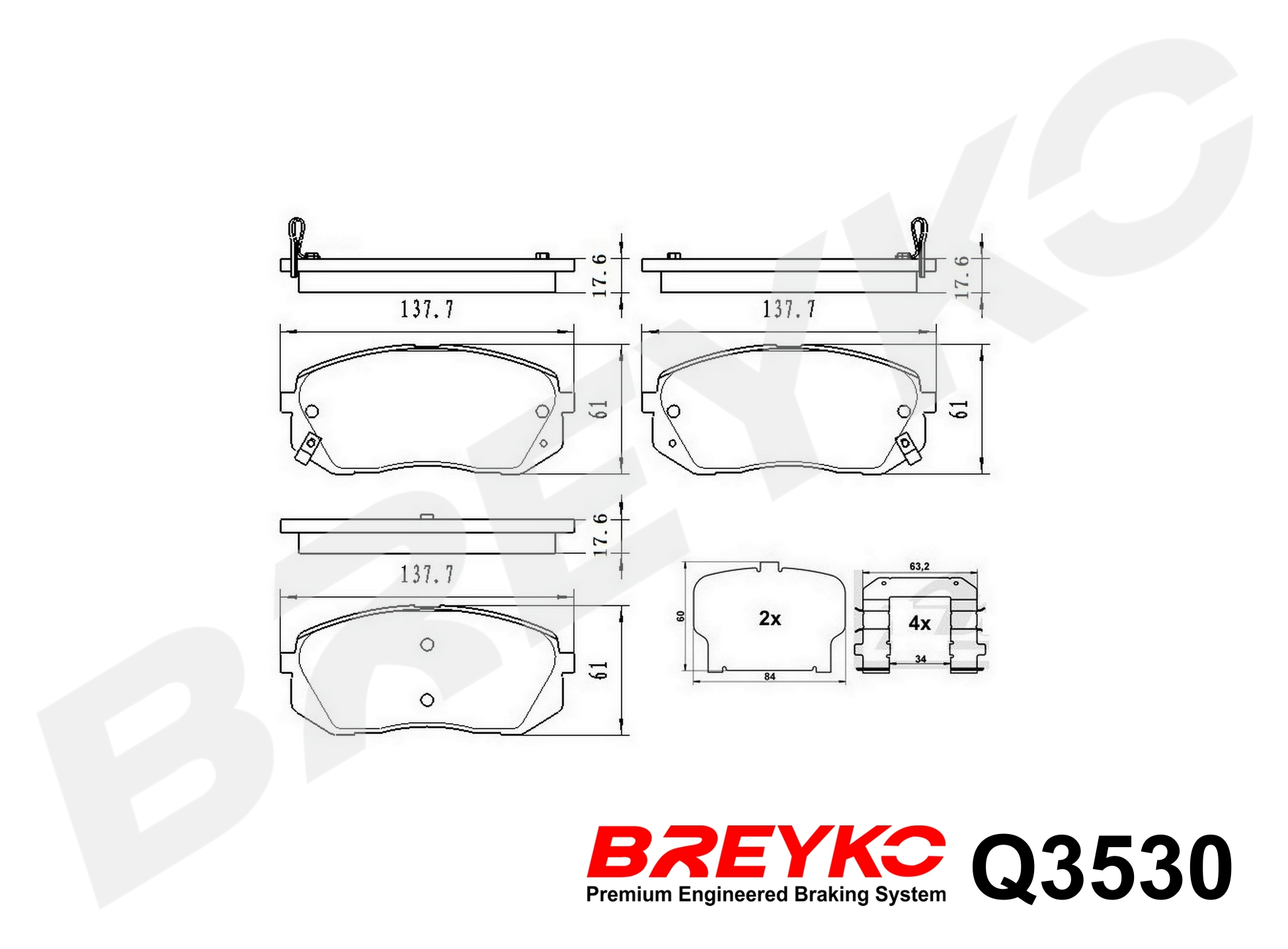 DAVID VASCO Q3530 BREYKO PREMIUM Brake Pad Set, disc brake