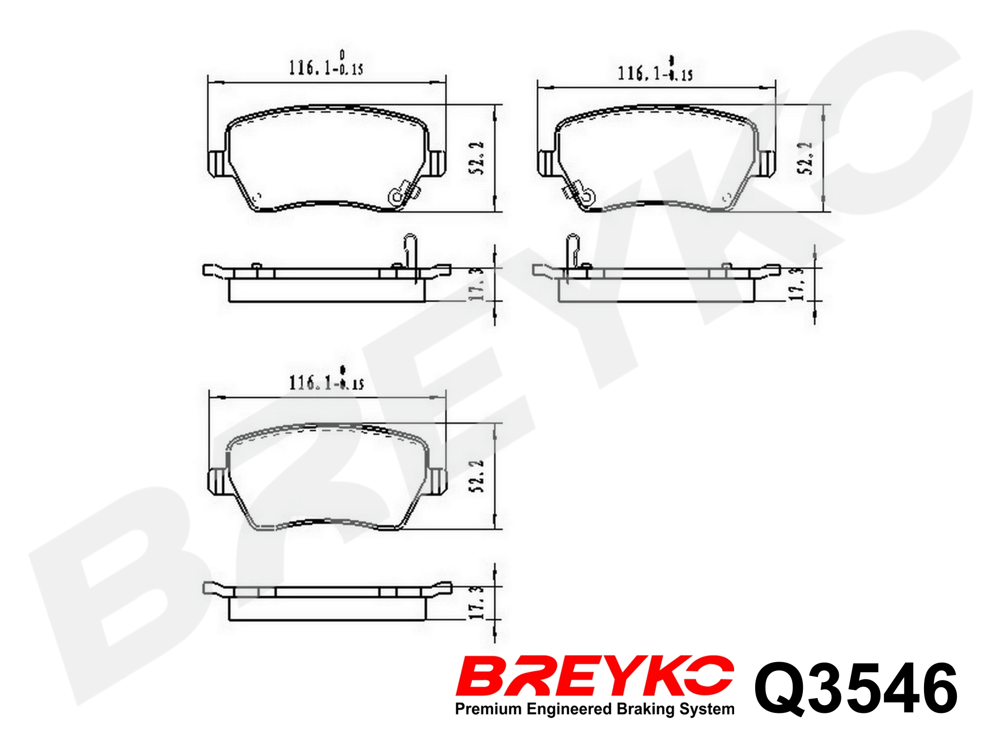 DAVID VASCO Q3546 BREYKO PREMIUM Brake Pad Set, disc brake