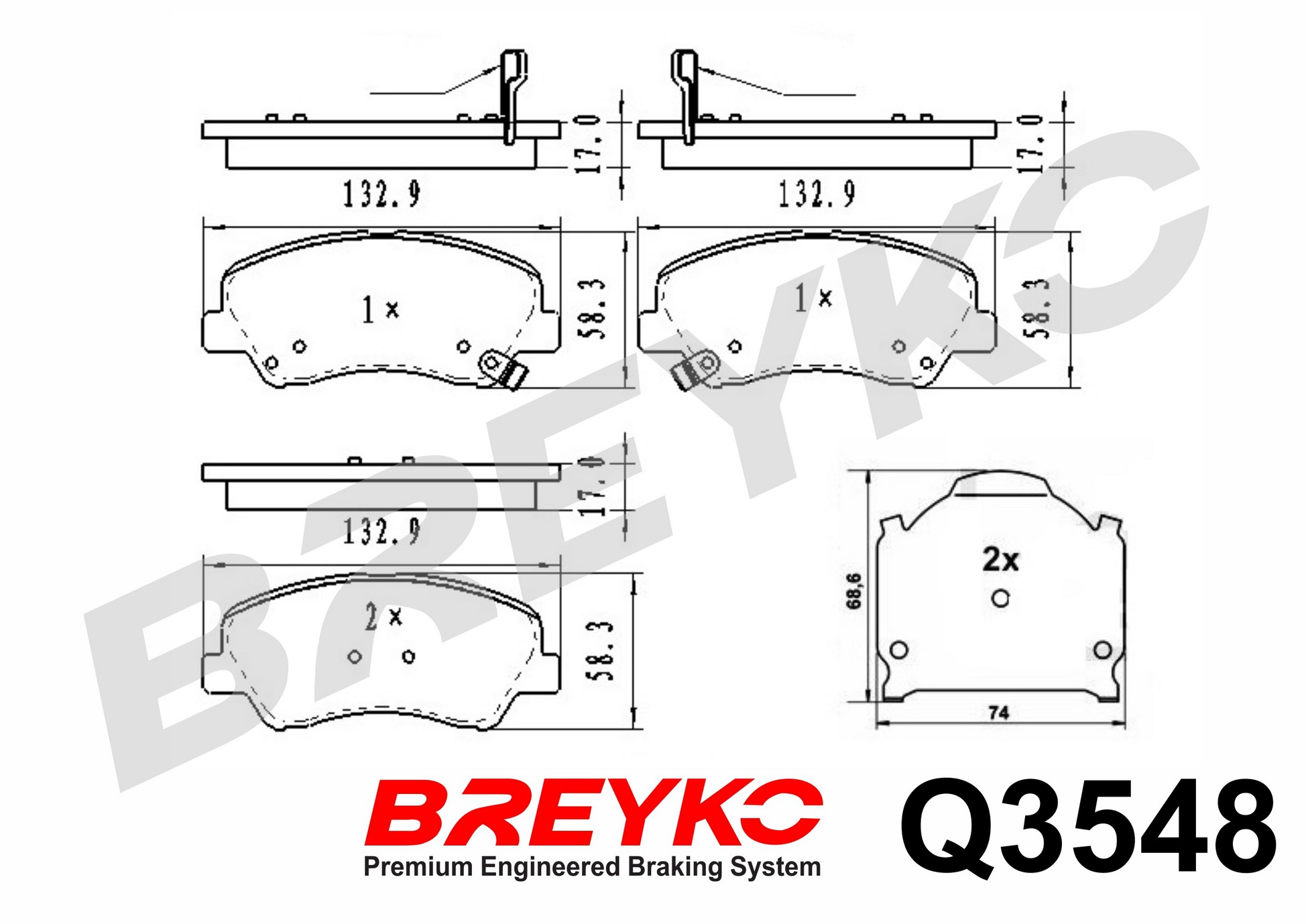 DAVID VASCO Q3548 BREYKO PREMIUM Brake Pad Set, disc brake