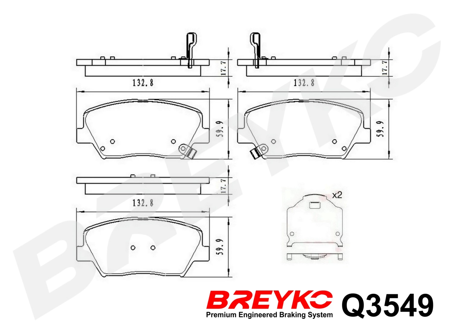 DAVID VASCO Q3549 BREYKO PREMIUM Brake Pad Set, disc brake