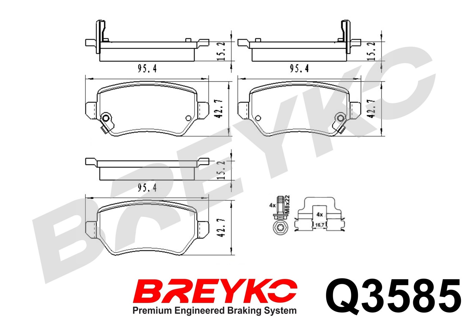 DAVID VASCO Q3585 BREYKO PREMIUM Brake Pad Set, disc brake