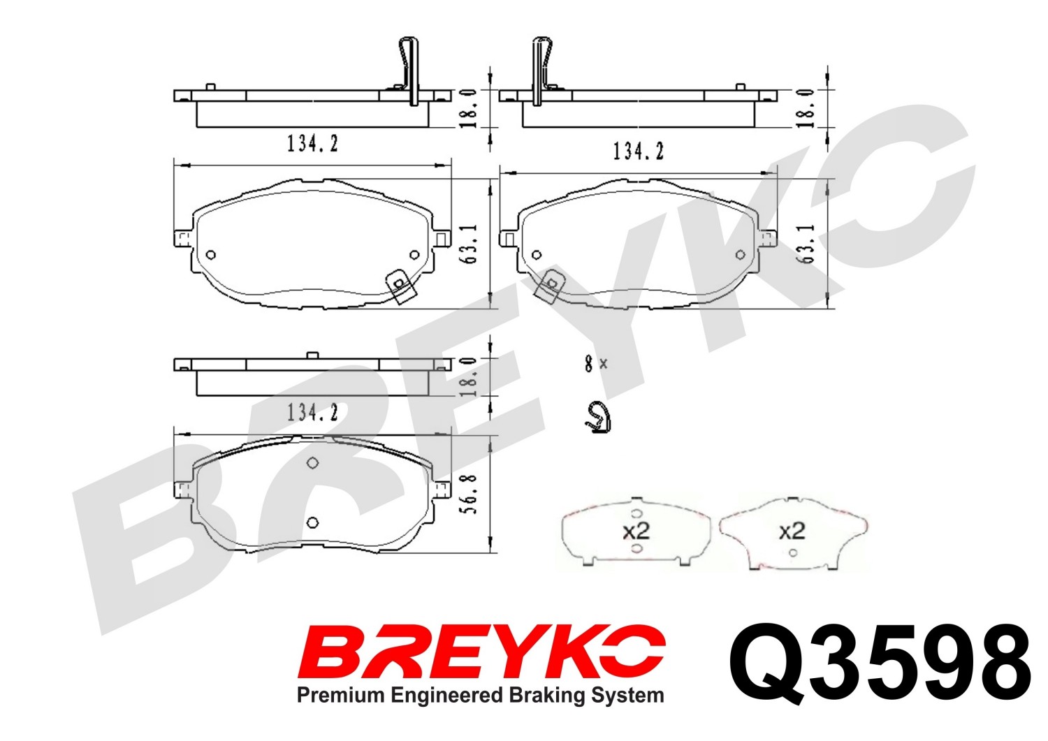DAVID VASCO Q3598 BREYKO PREMIUM Brake Pad Set, disc brake