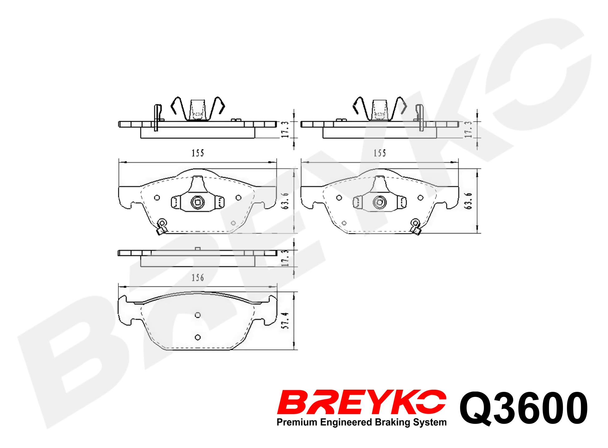 DAVID VASCO Q3600 BREYKO PREMIUM Brake Pad Set, disc brake