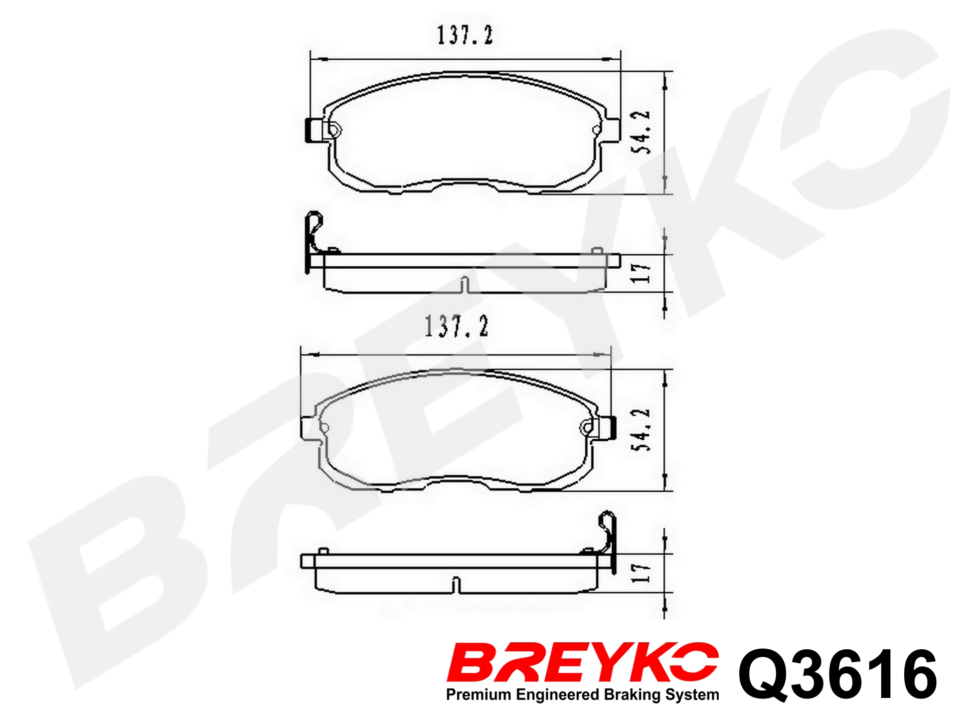 DAVID VASCO Q3616 BREYKO PREMIUM Brake Pad Set, disc brake