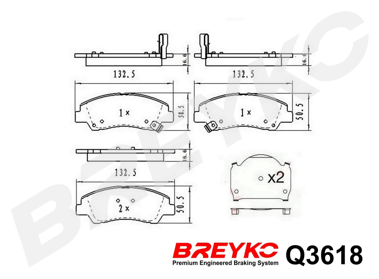 DAVID VASCO Q3618 BREYKO PREMIUM Brake Pad Set, disc brake