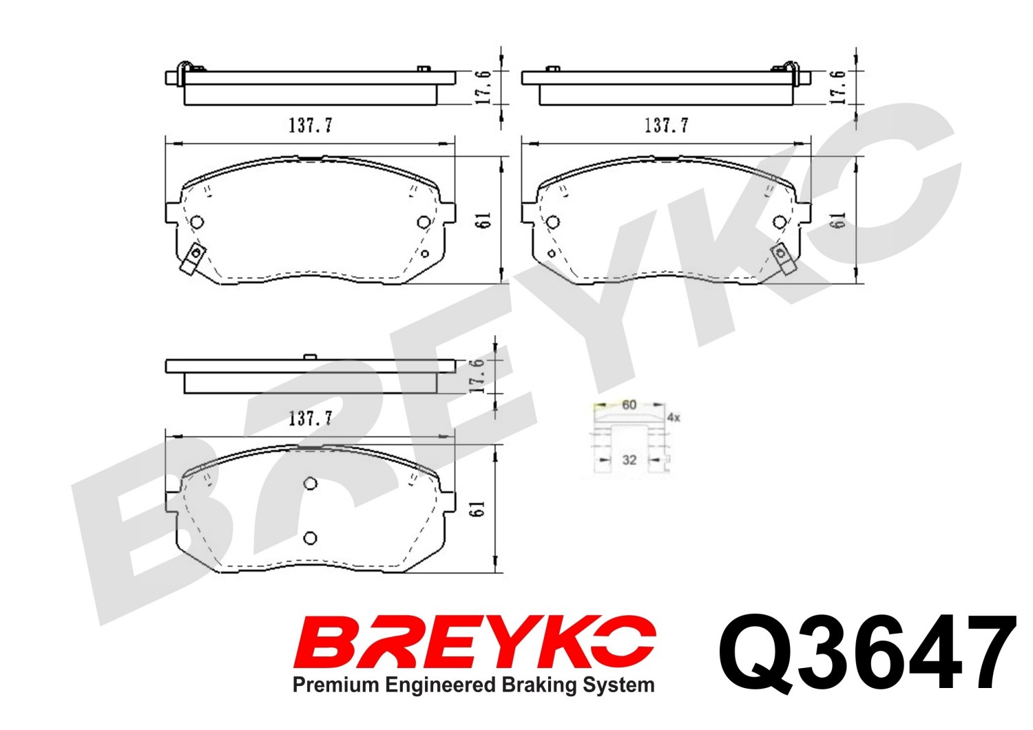 DAVID VASCO Q3647 BREYKO PREMIUM Brake Pad Set, disc brake