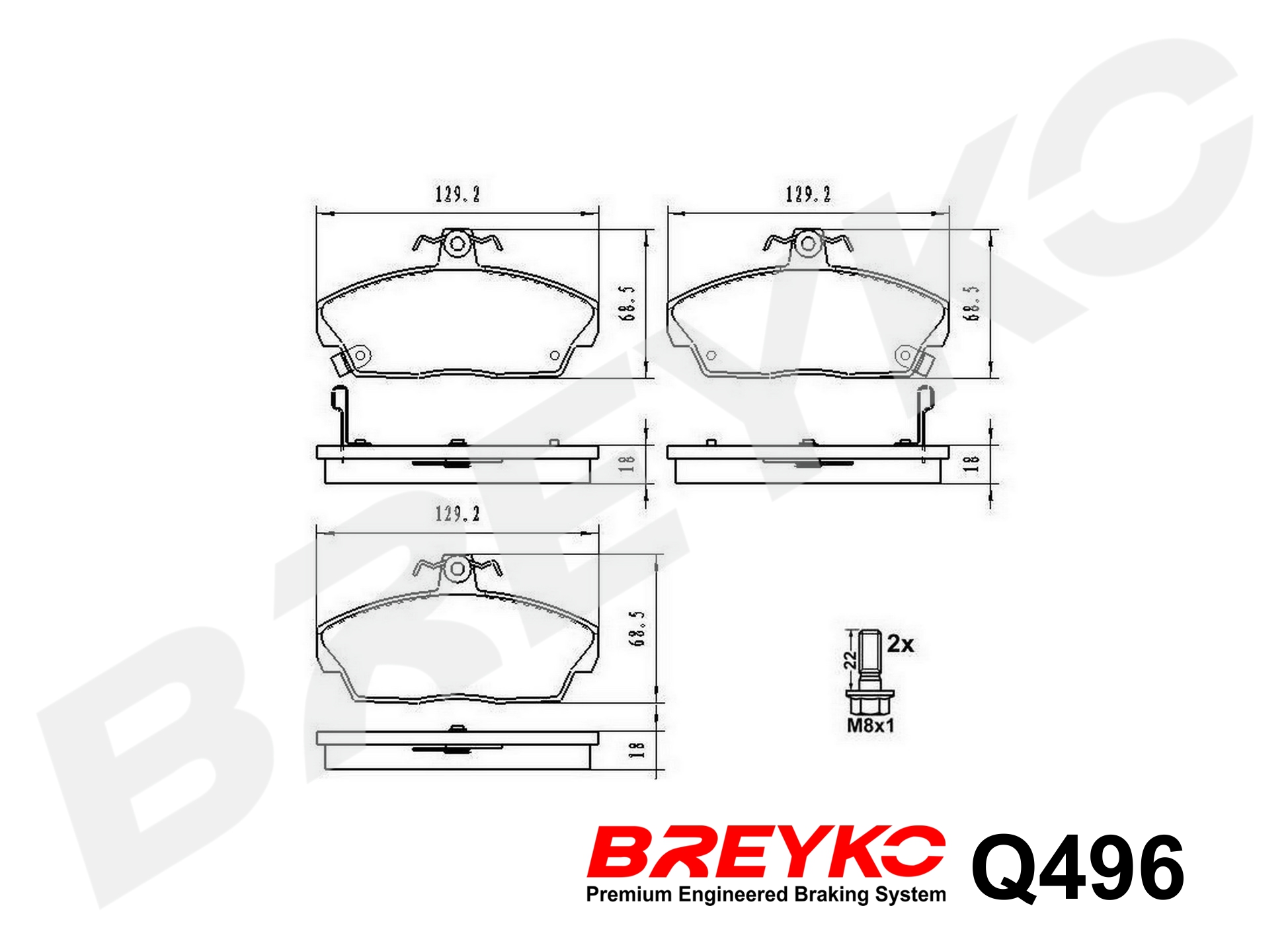 DAVID VASCO Q496 BREYKO PREMIUM Brake Pad Set, disc brake