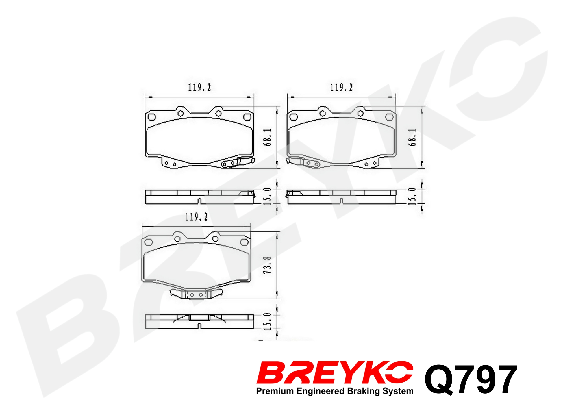 DAVID VASCO Q797 BREYKO PREMIUM Brake Pad Set, disc brake
