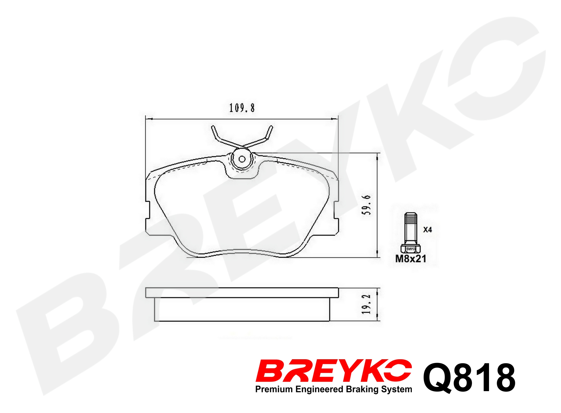 DAVID VASCO Q818 BREYKO PREMIUM Brake Pad Set, disc brake