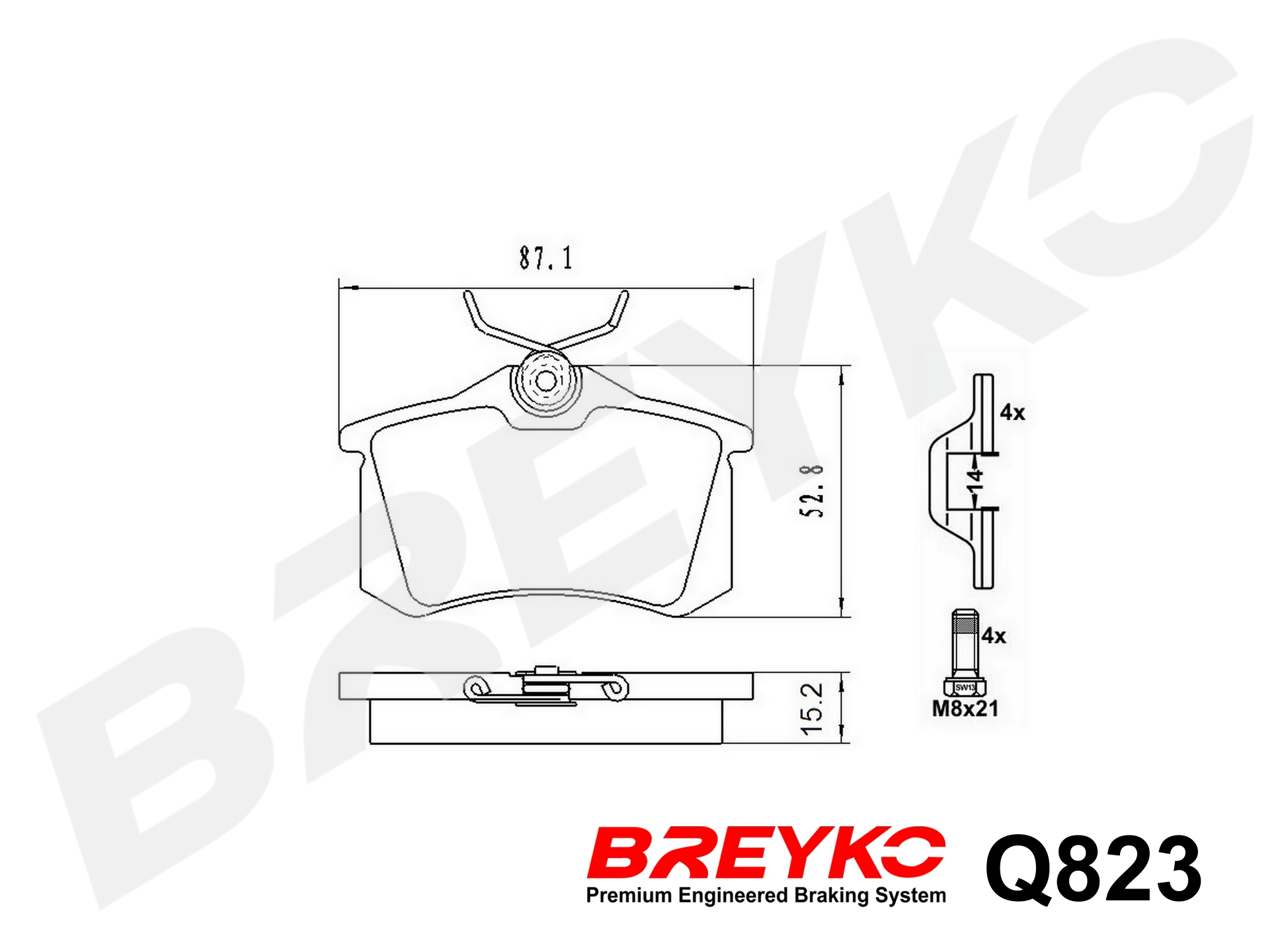 DAVID VASCO Q823 BREYKO PREMIUM Brake Pad Set, disc brake