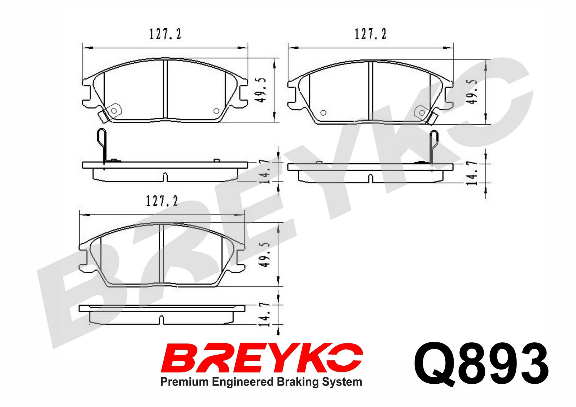 DAVID VASCO Q893 BREYKO PREMIUM Brake Pad Set, disc brake