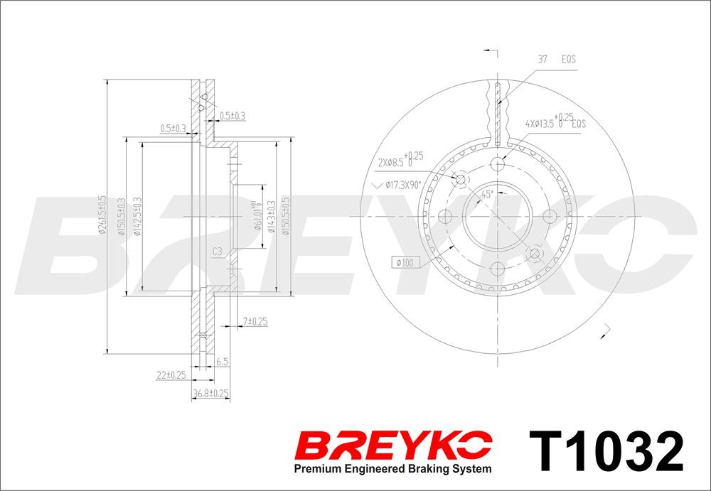 DAVID VASCO T1032 BREYKO Brake Disc