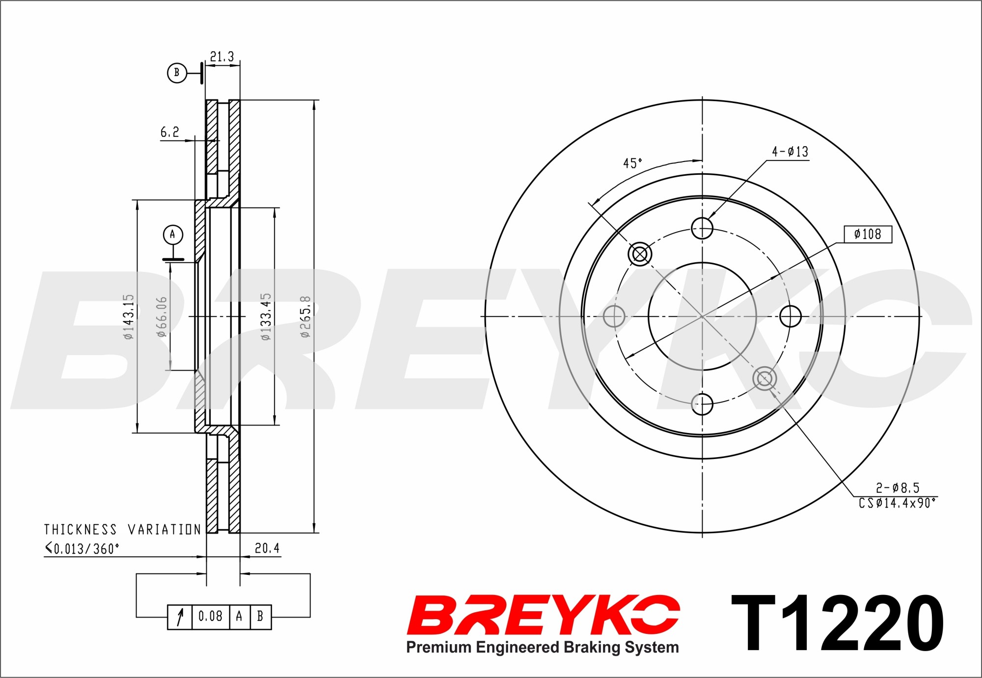 DAVID VASCO T1220 BREYKO Brake Disc