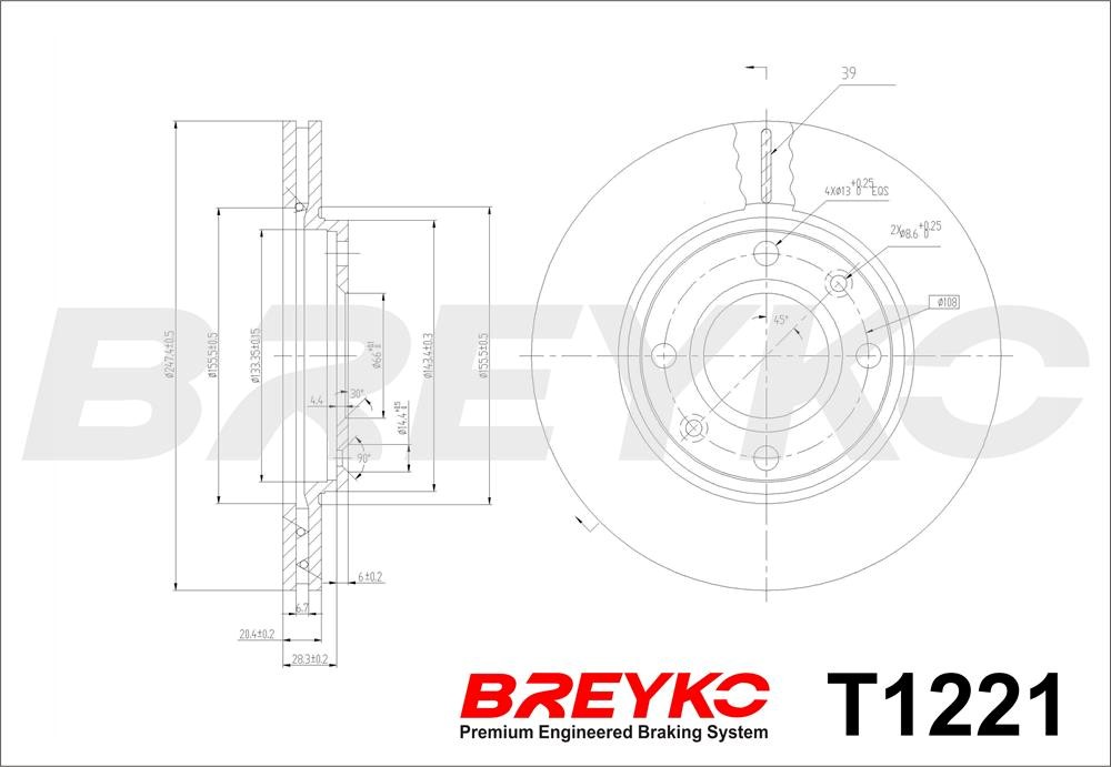 DAVID VASCO T1221 BREYKO Brake Disc