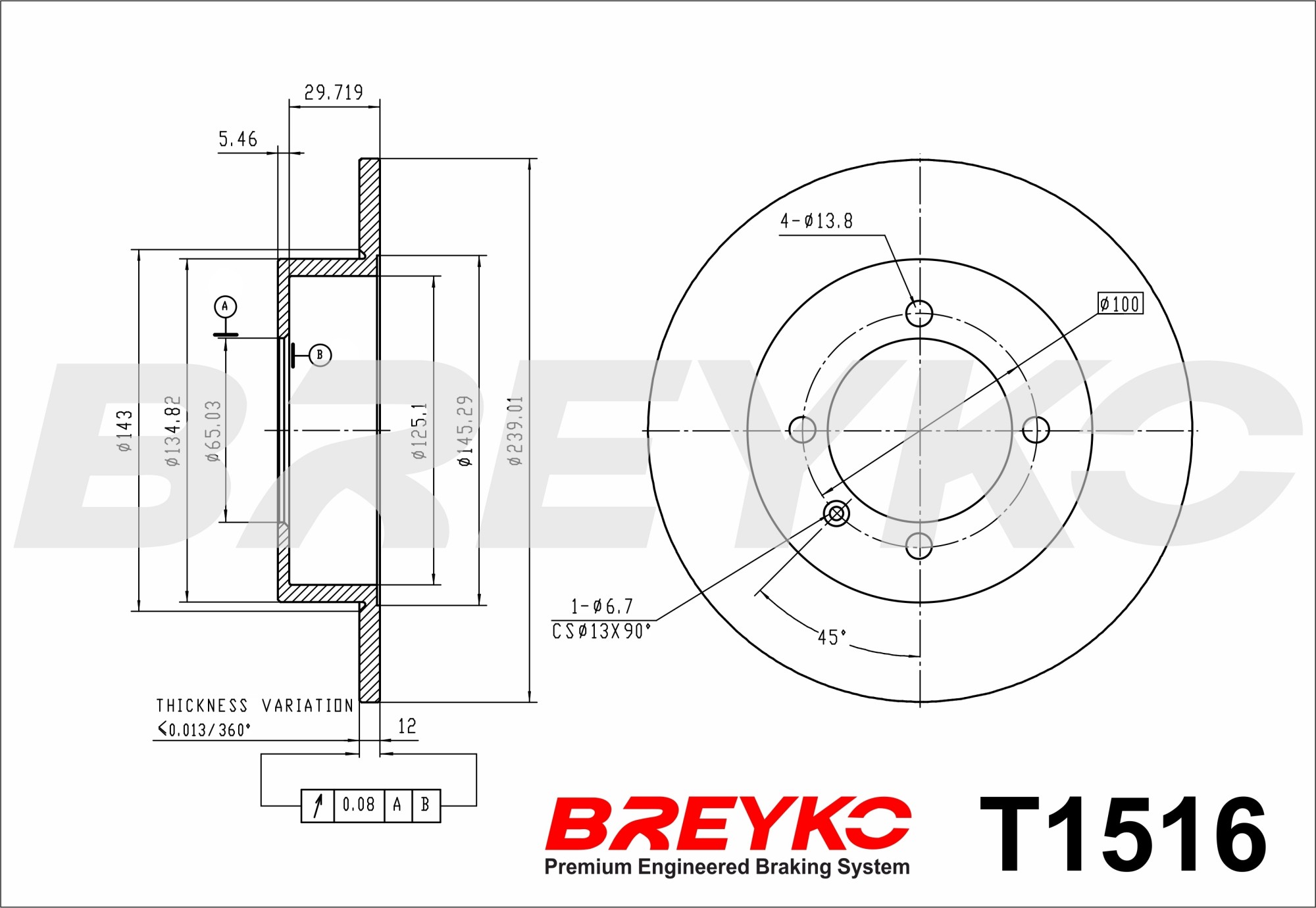 DAVID VASCO T1516 BREYKO Brake Disc