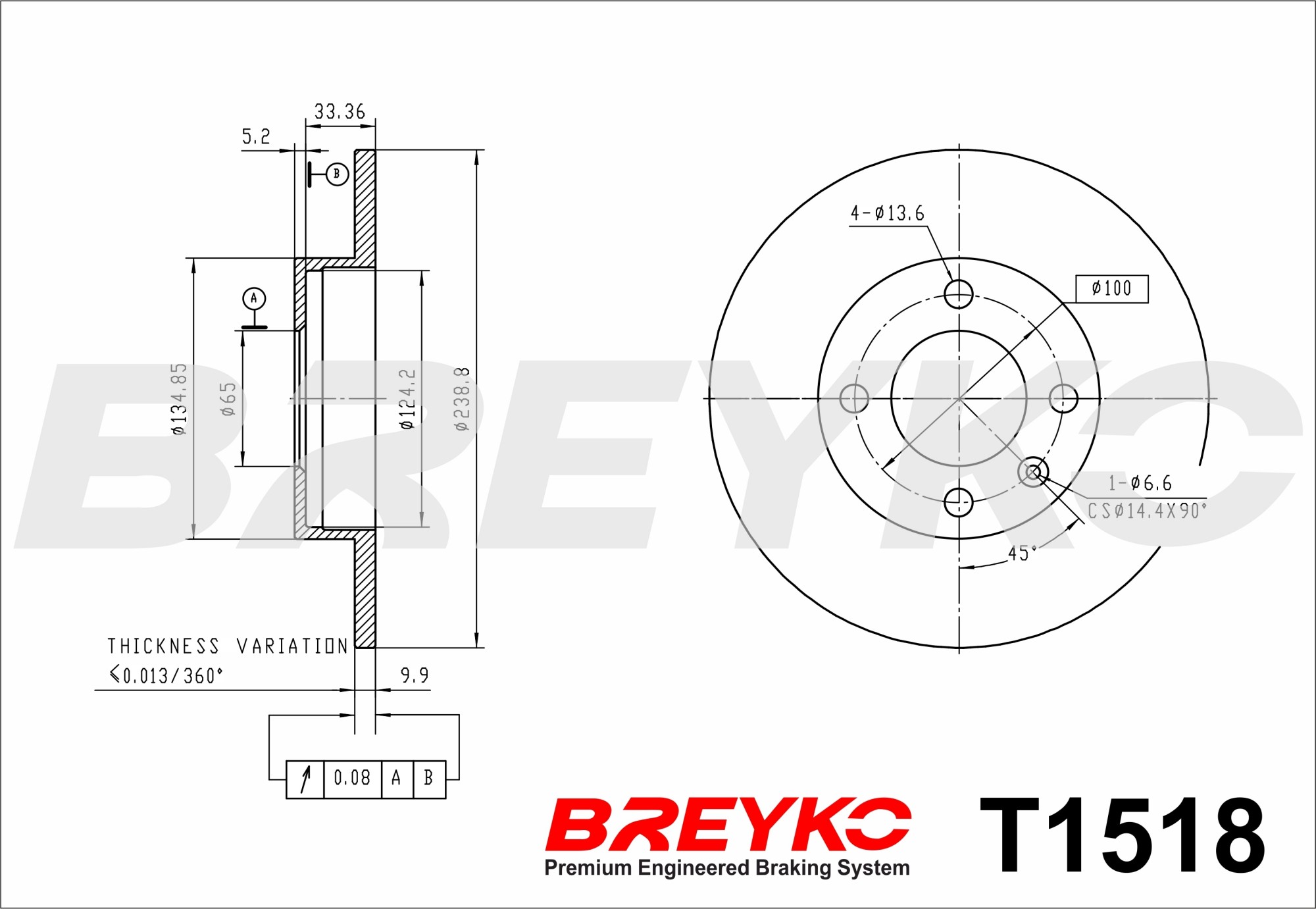 DAVID VASCO T1518 BREYKO Brake Disc