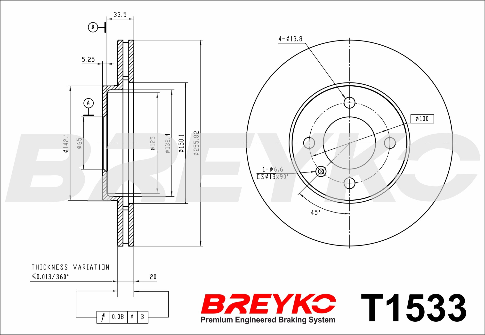DAVID VASCO T1533 BREYKO Brake Disc