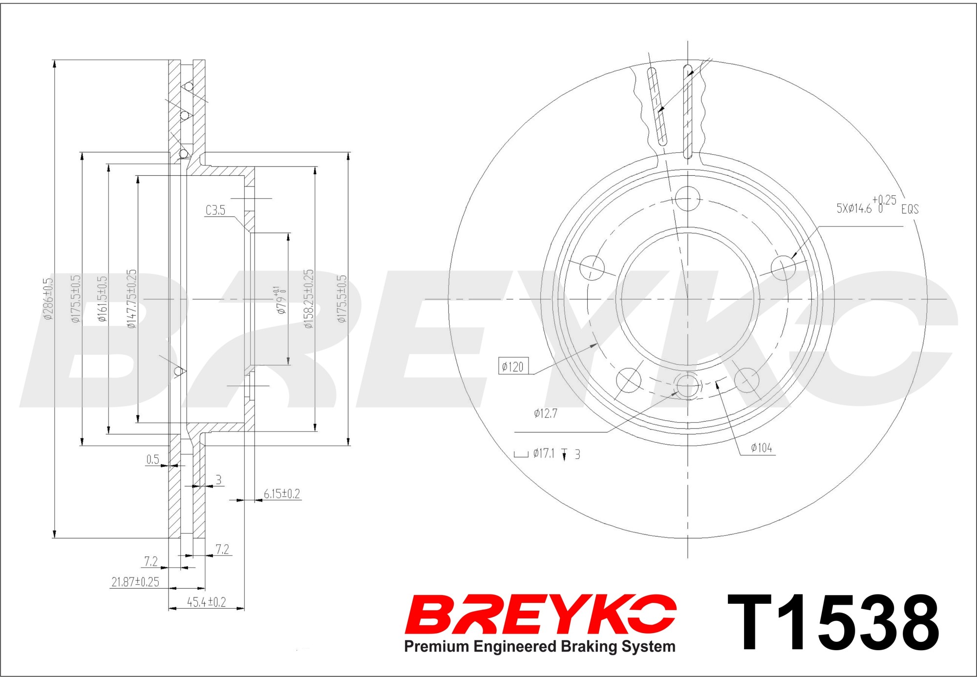 DAVID VASCO T1538 BREYKO Brake Disc