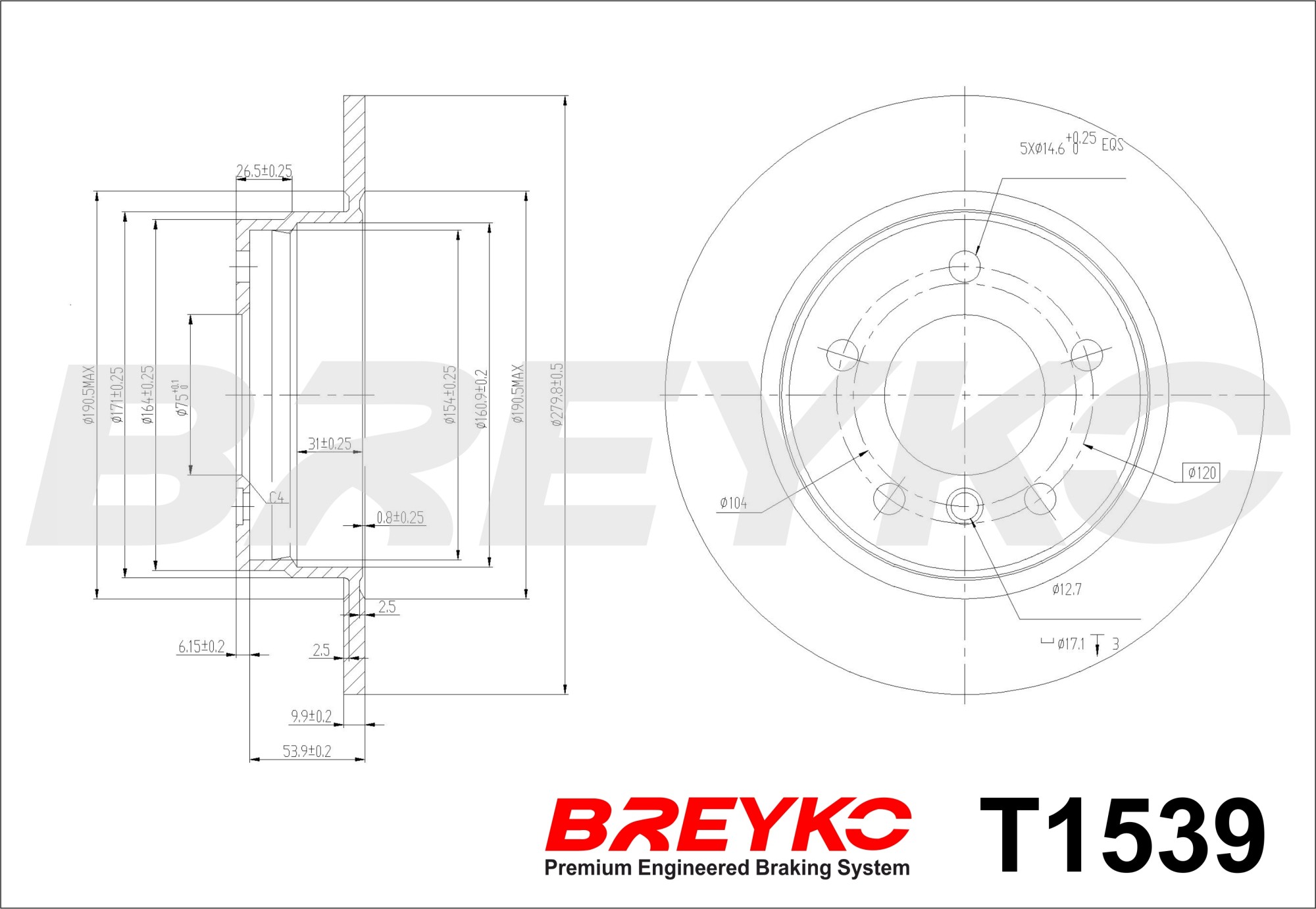 DAVID VASCO T1539 BREYKO Brake Disc