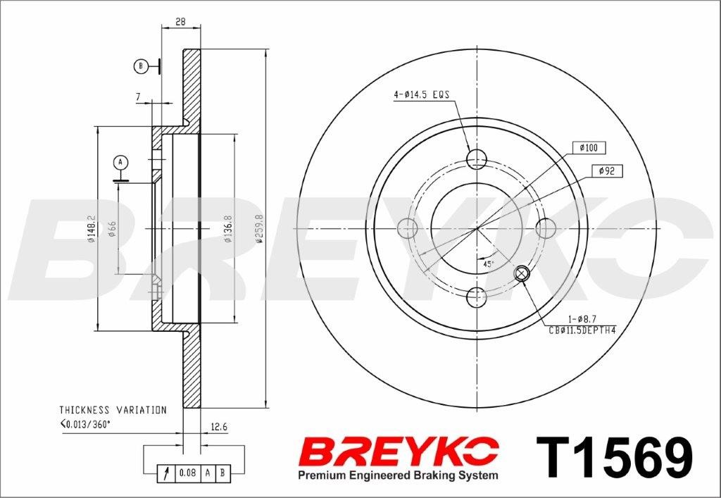 DAVID VASCO T1569 BREYKO Brake Disc