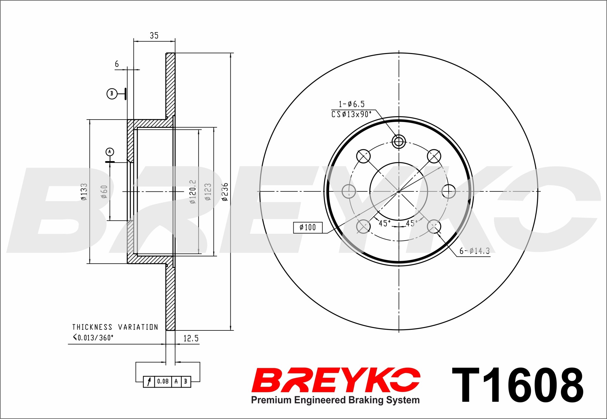 DAVID VASCO T1608 BREYKO Brake Disc