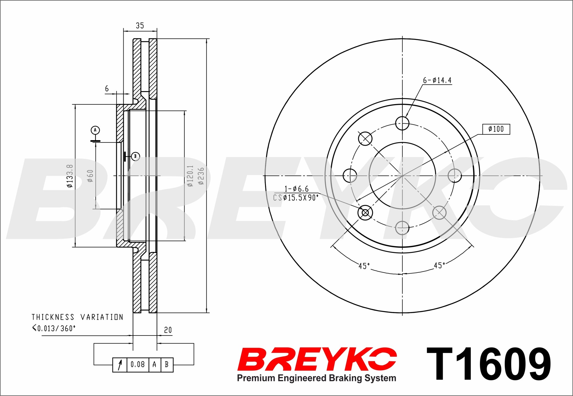 DAVID VASCO T1609 BREYKO Brake Disc