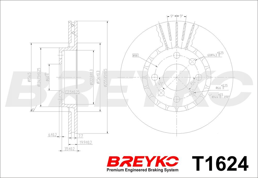 DAVID VASCO T1624 BREYKO Brake Disc