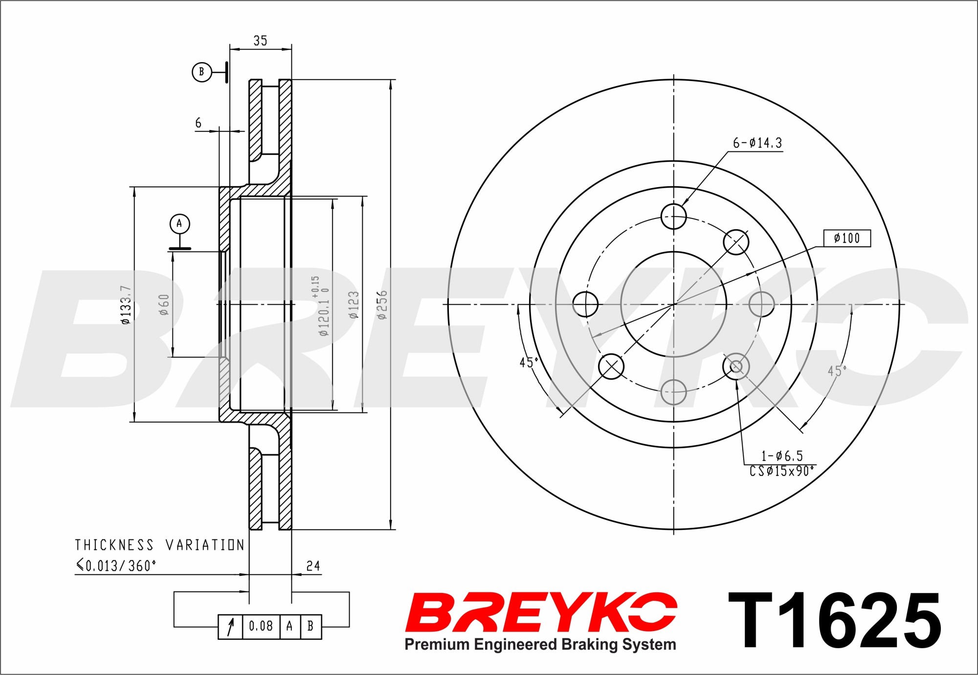 DAVID VASCO T1625 BREYKO Brake Disc