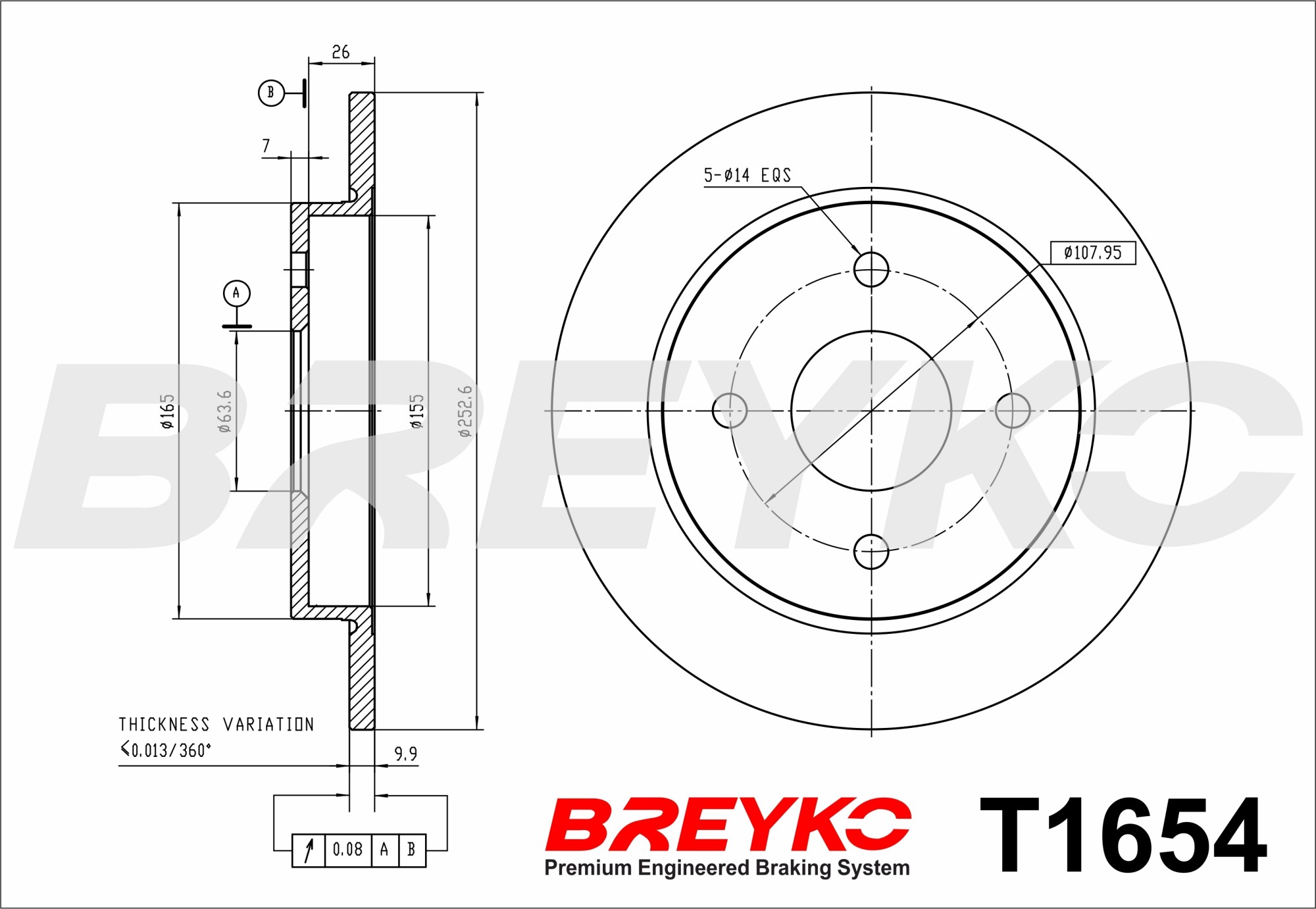 DAVID VASCO T1654 BREYKO Brake Disc