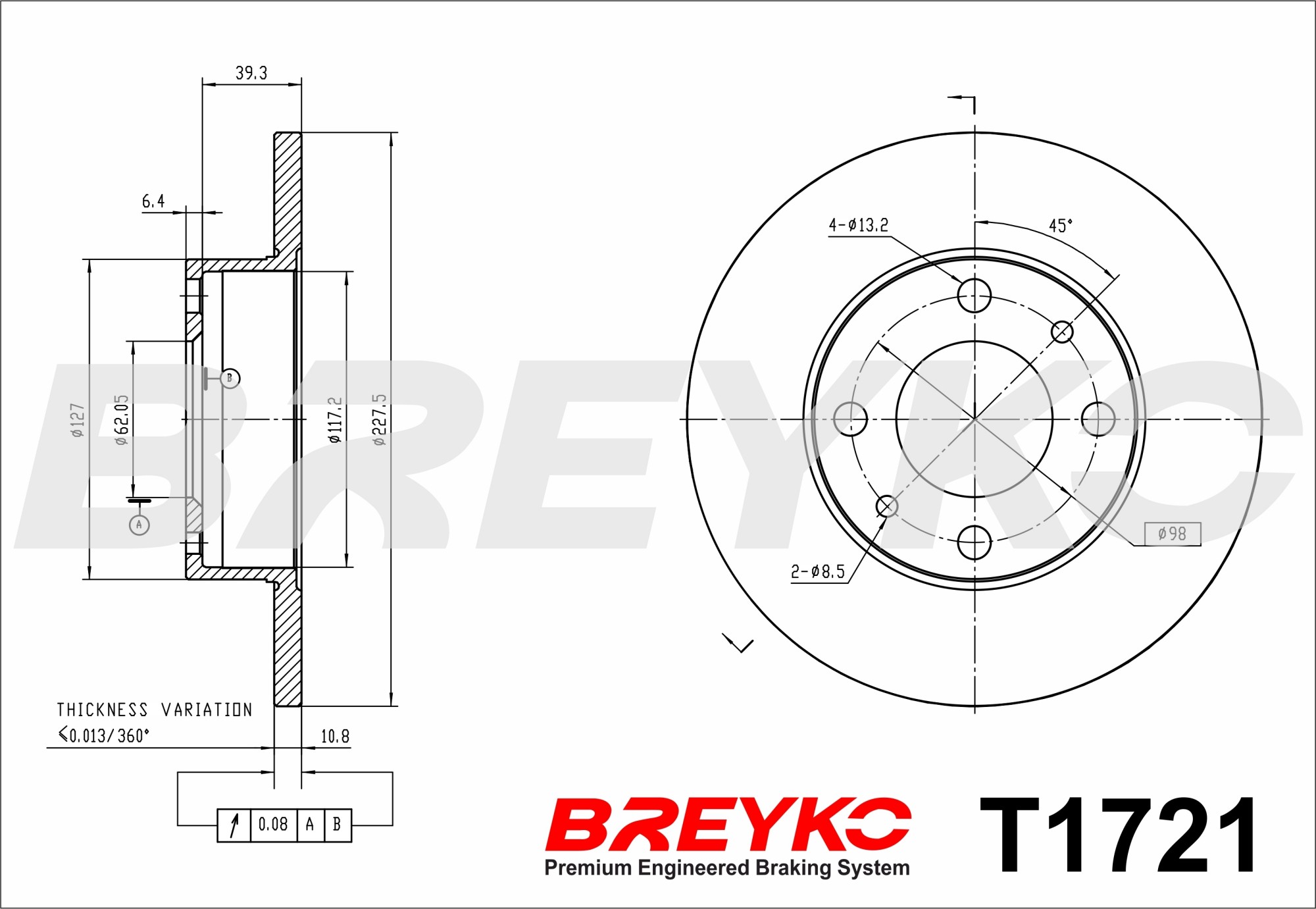 DAVID VASCO T1721 BREYKO Brake Disc