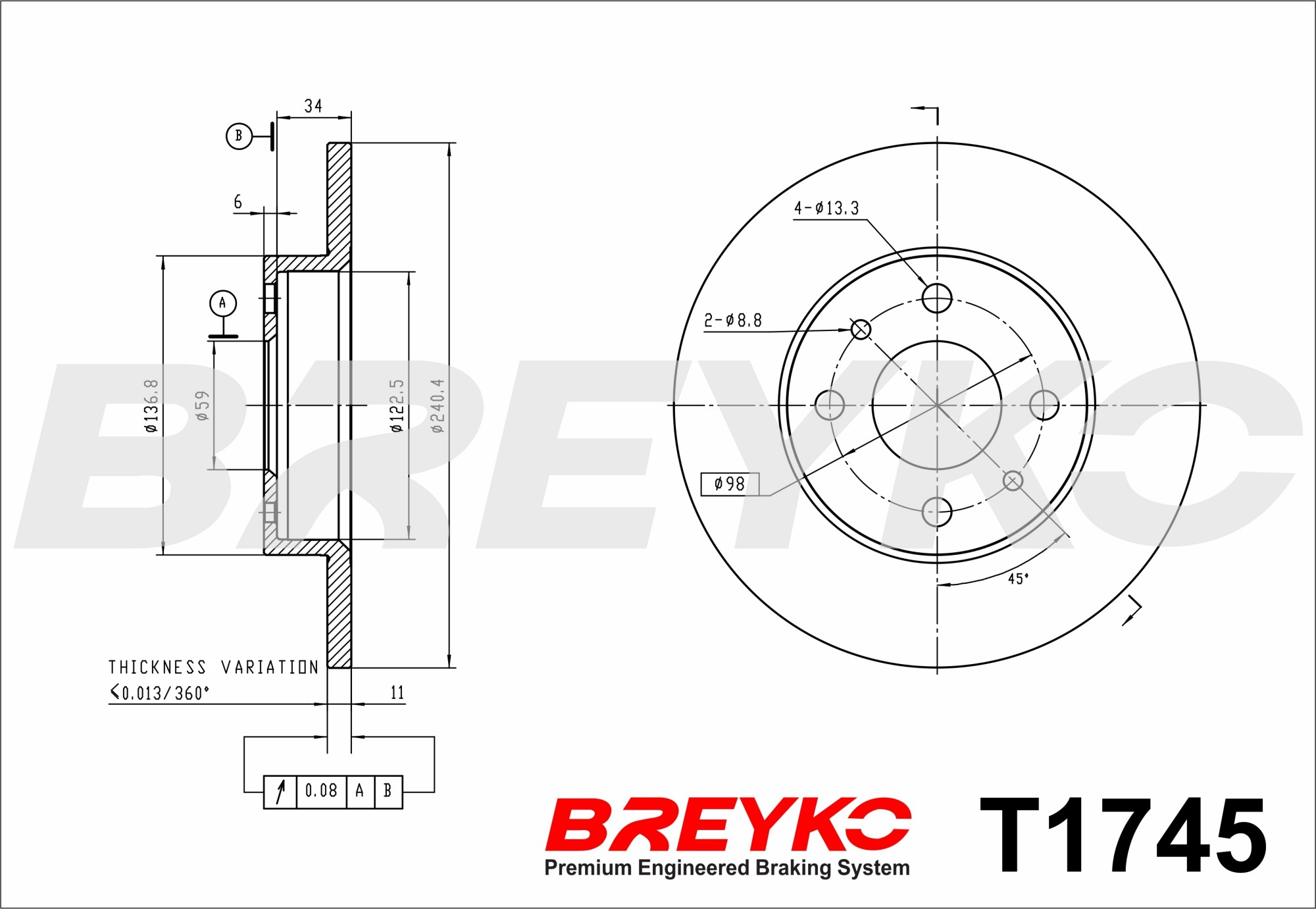 DAVID VASCO T1745 BREYKO Brake Disc