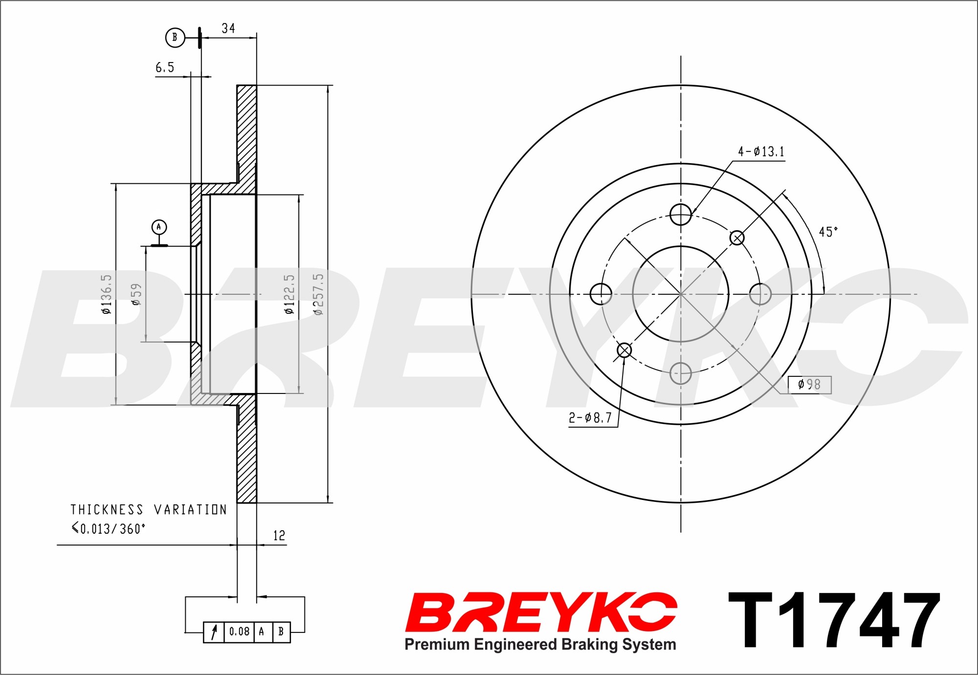 DAVID VASCO T1747 BREYKO Brake Disc