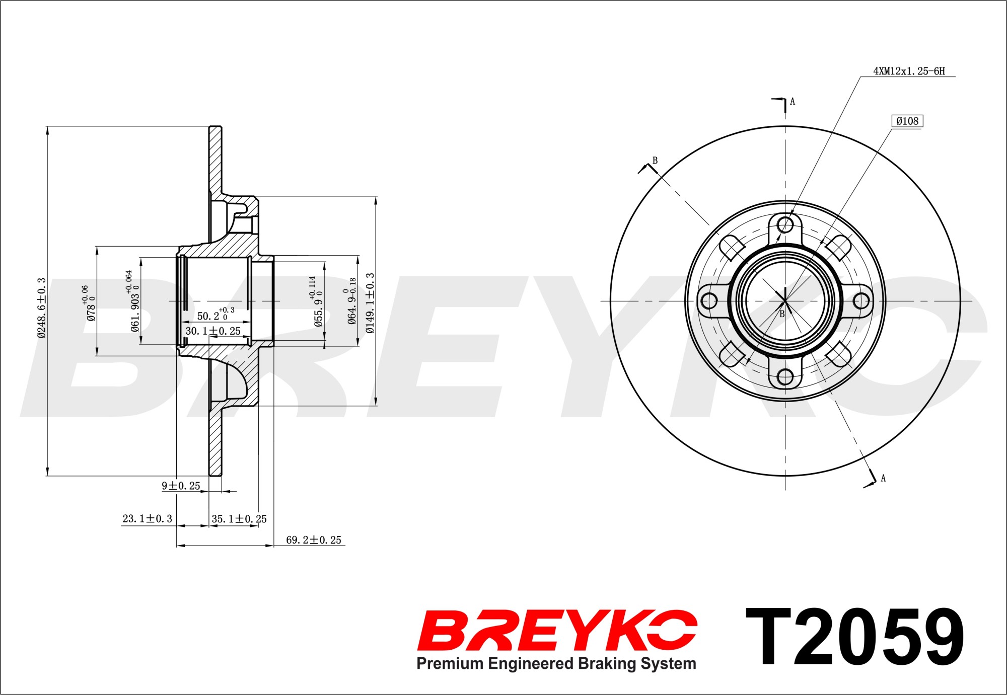 DAVID VASCO T2059 BREYKO Brake Disc