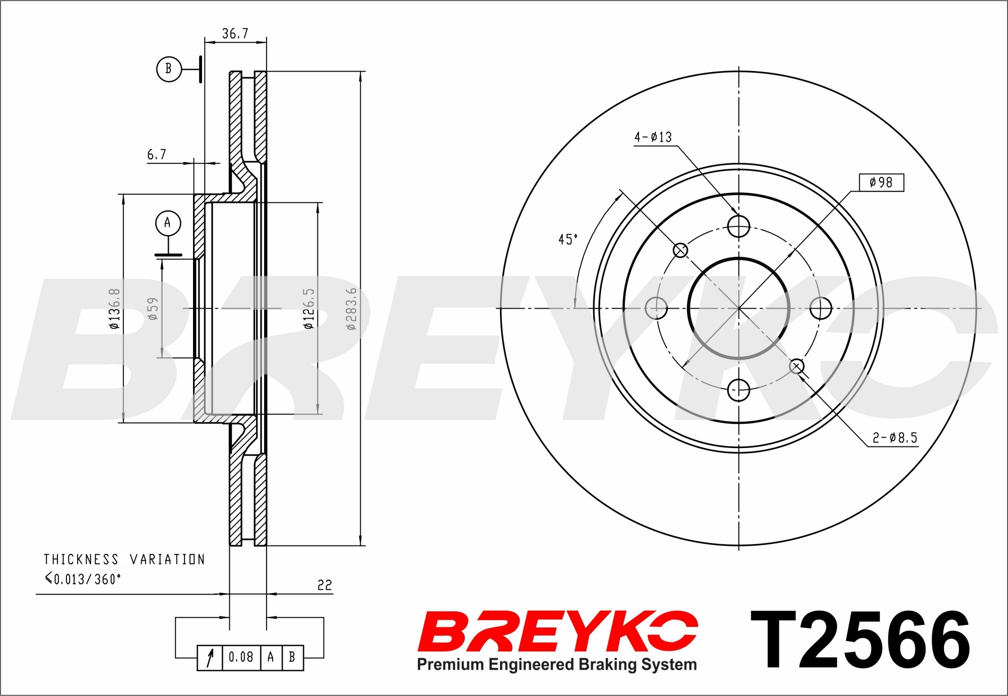 DAVID VASCO T2566 BREYKO Brake Disc