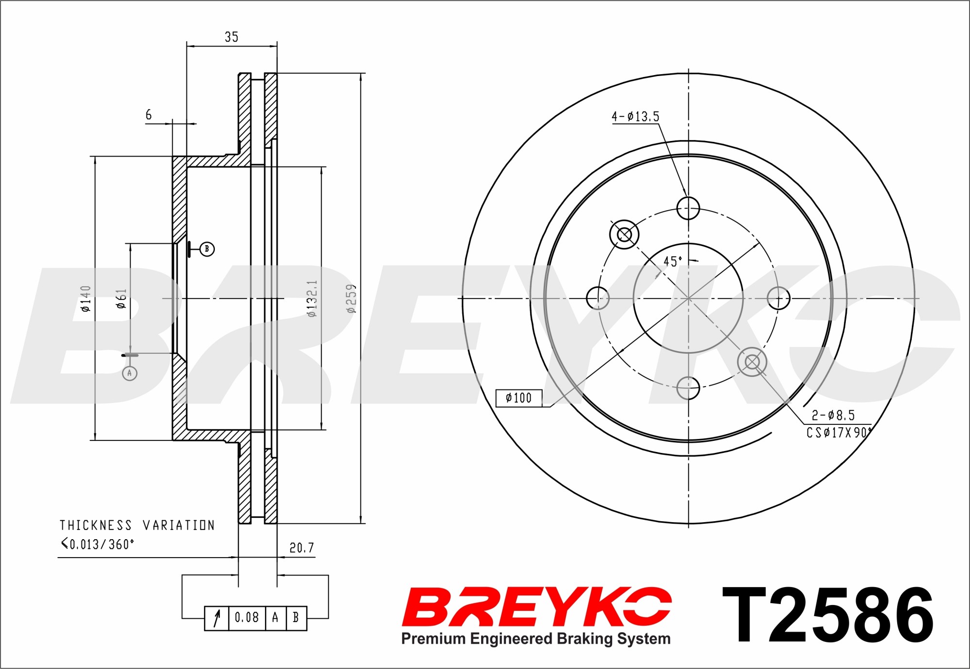 DAVID VASCO T2586 BREYKO Brake Disc