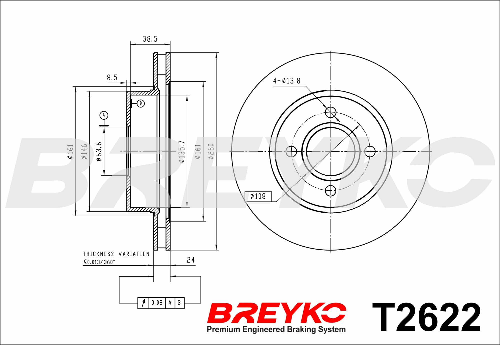 DAVID VASCO T2622 BREYKO Brake Disc